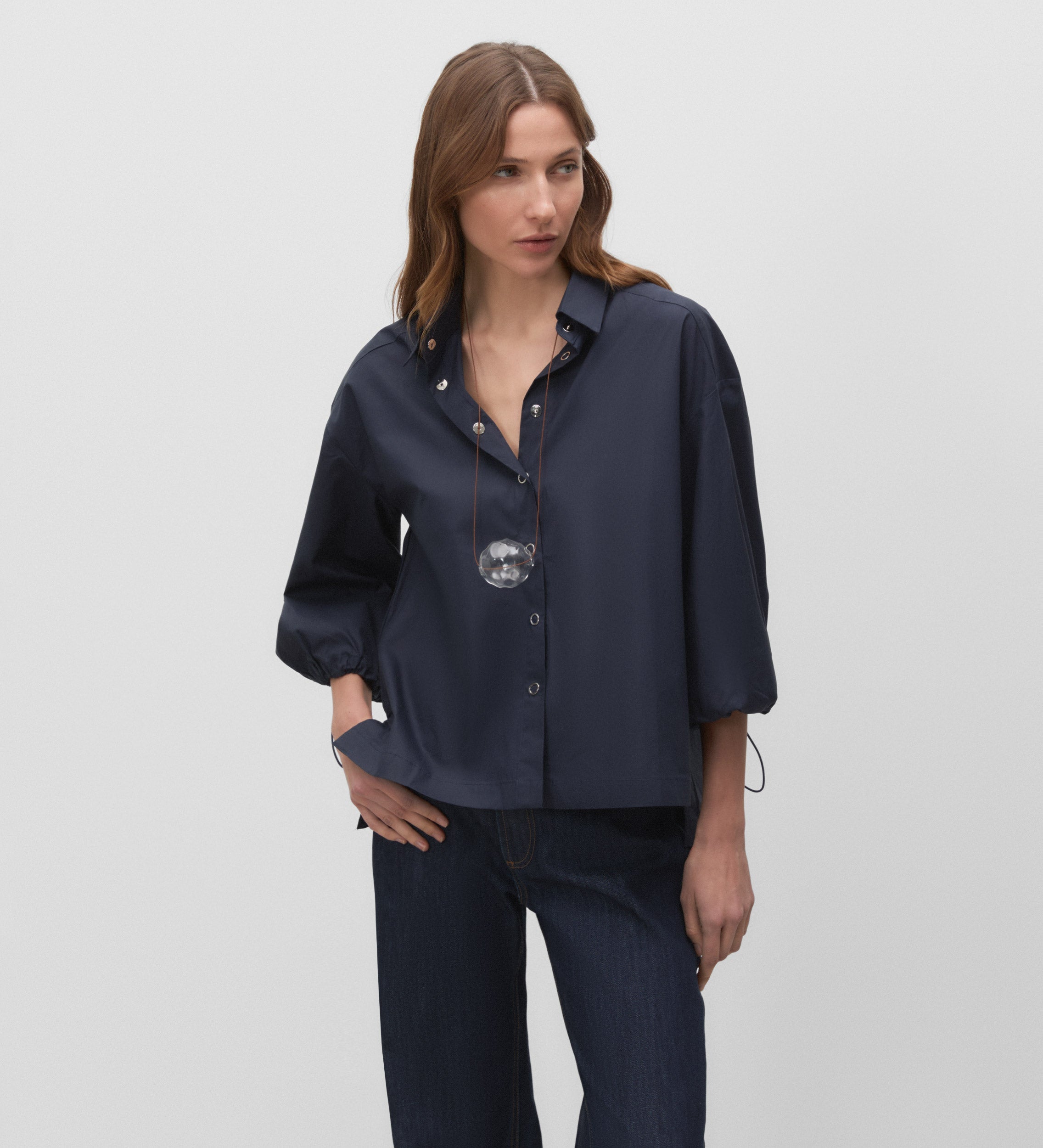 Chemise ample à manches bouffantes