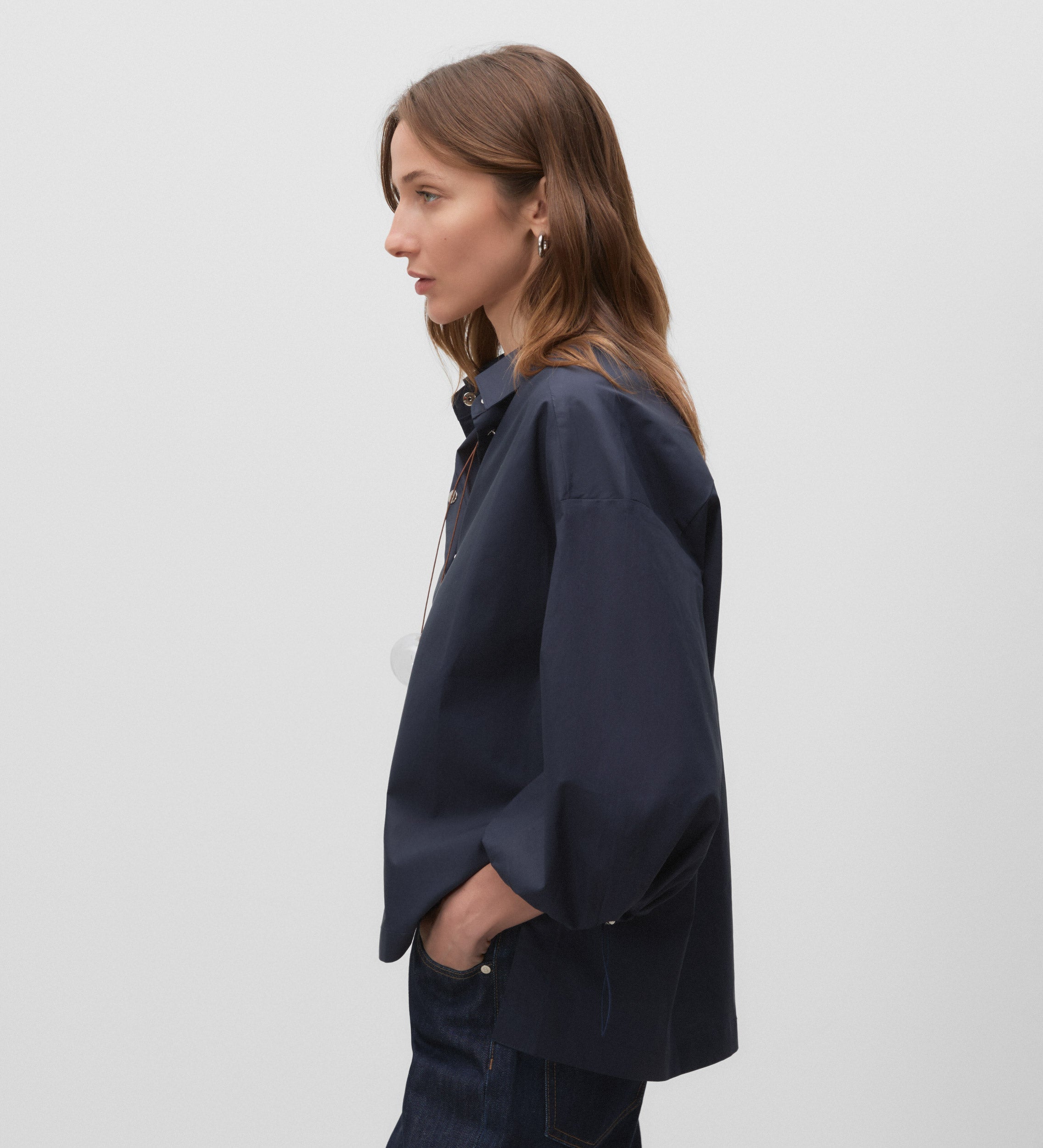 Chemise ample à manches bouffantes
