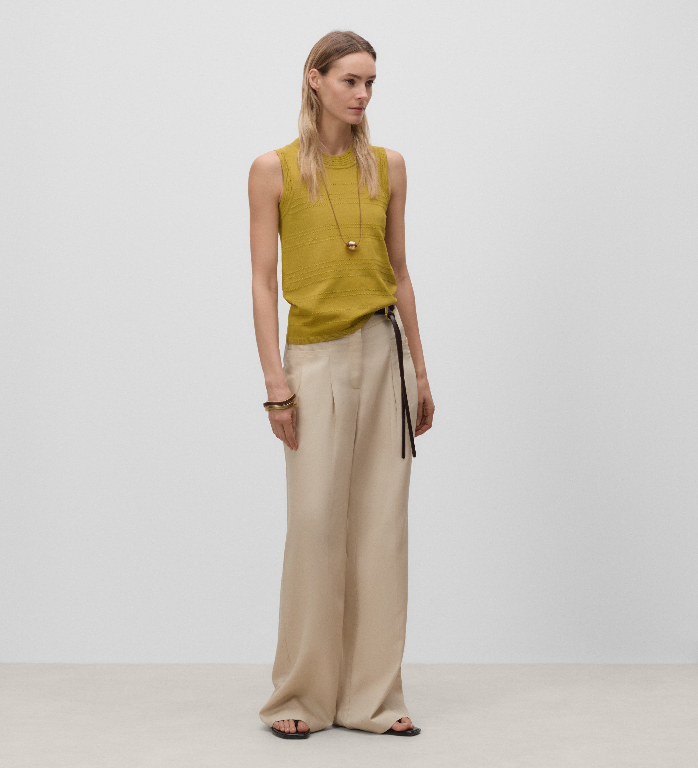 Micro openwork knit top