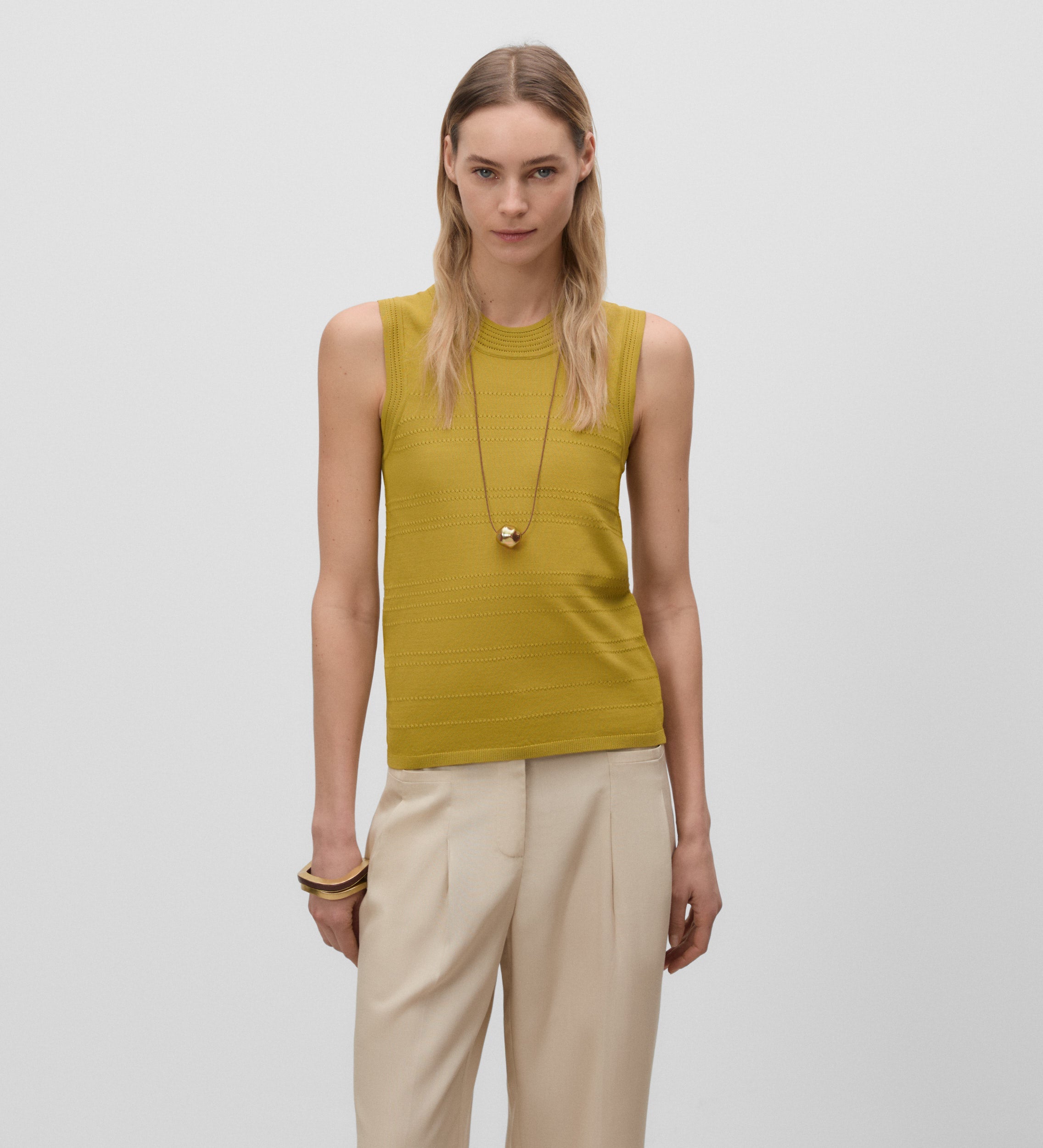 Micro openwork knit top