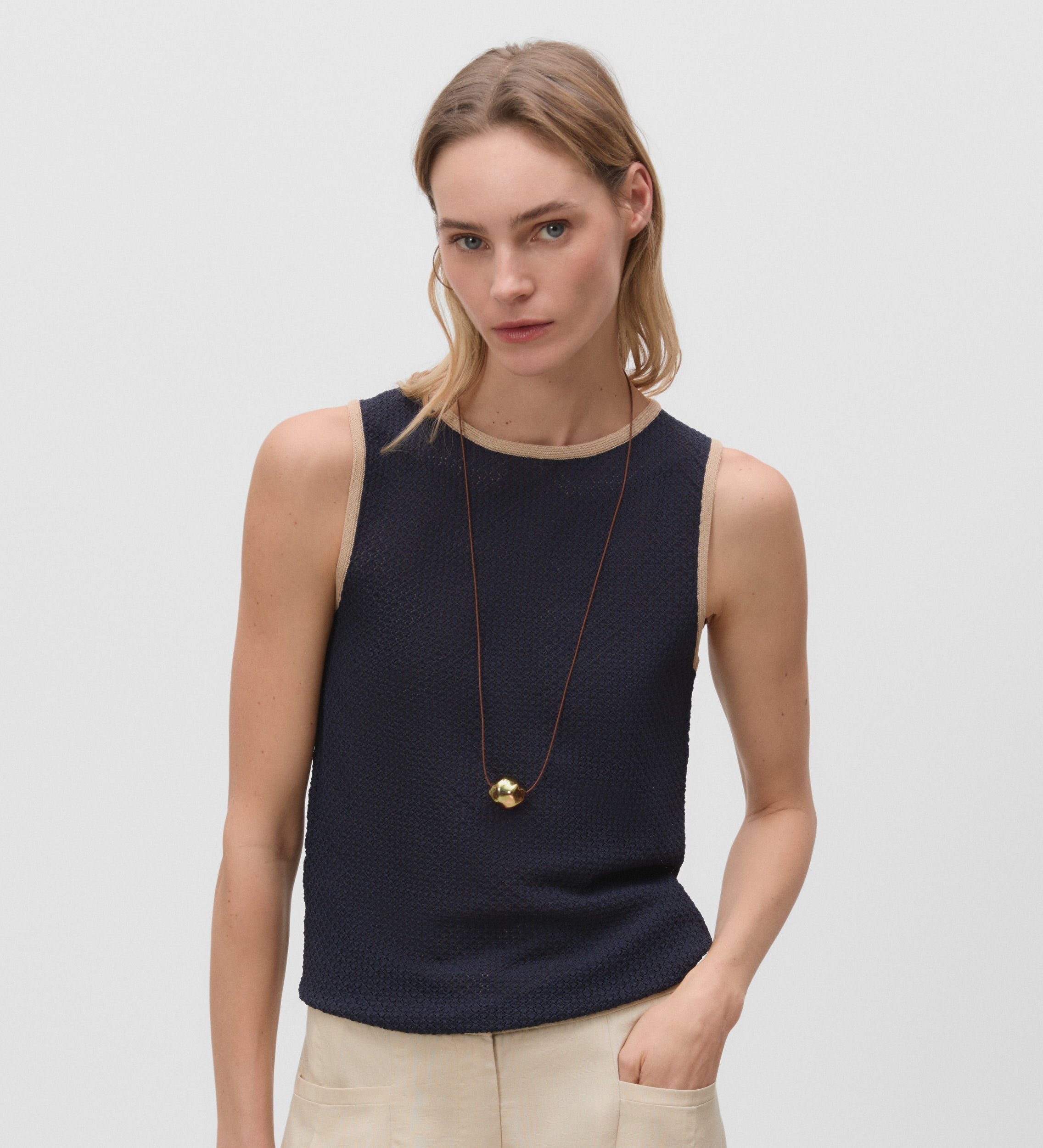 Openwork knitted top