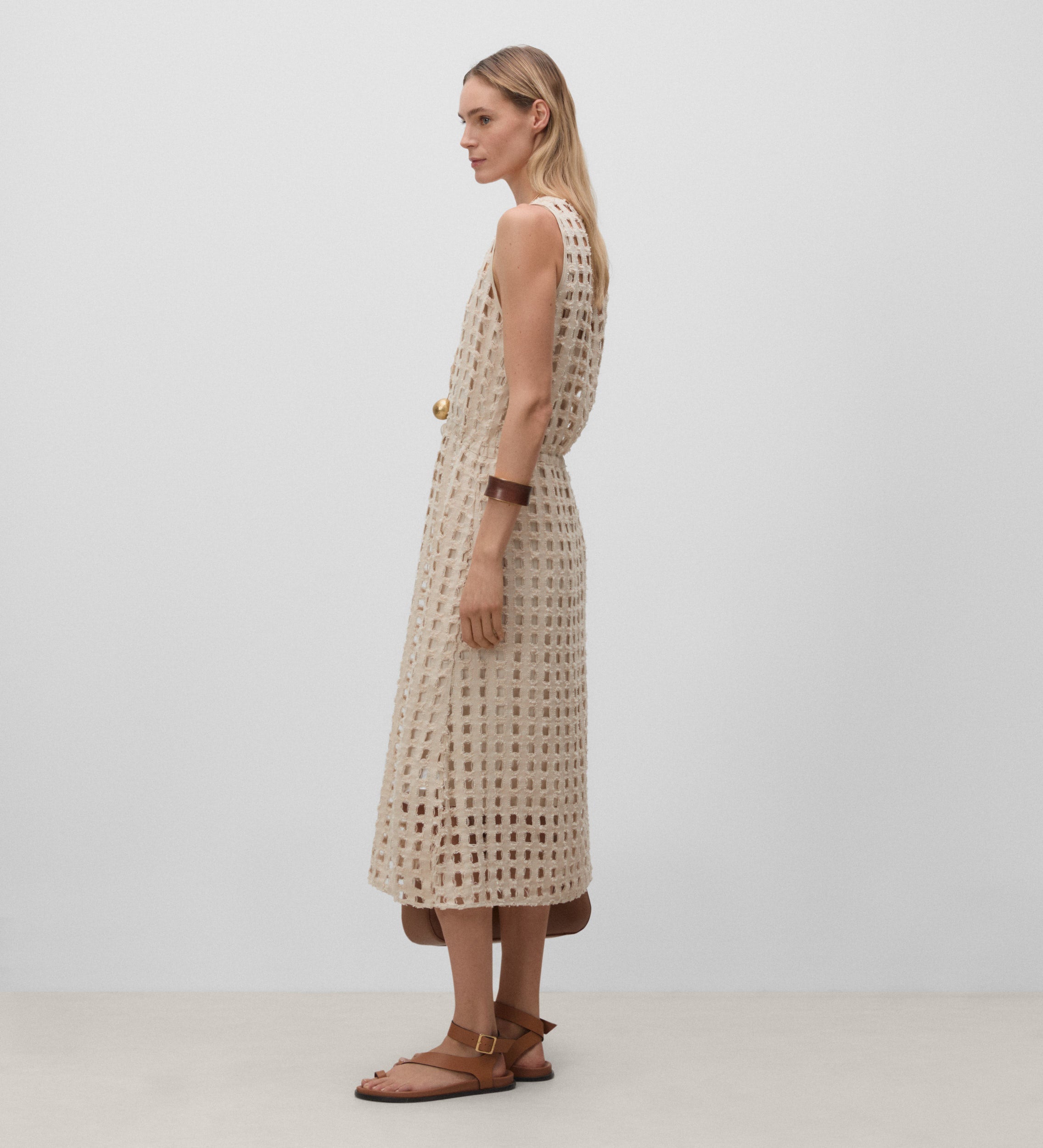 Vestido midi troquelado