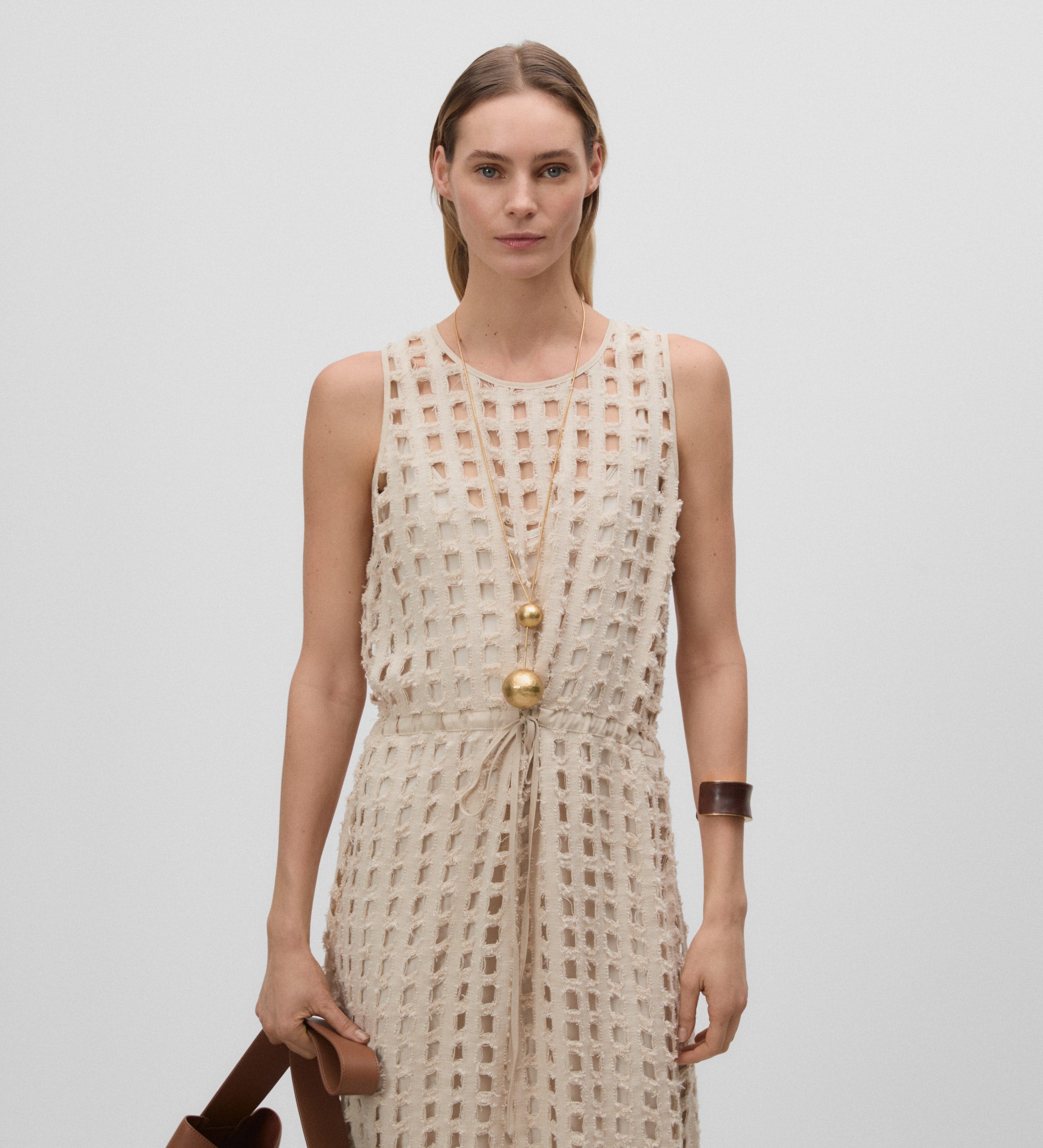 Vestido midi troquelado