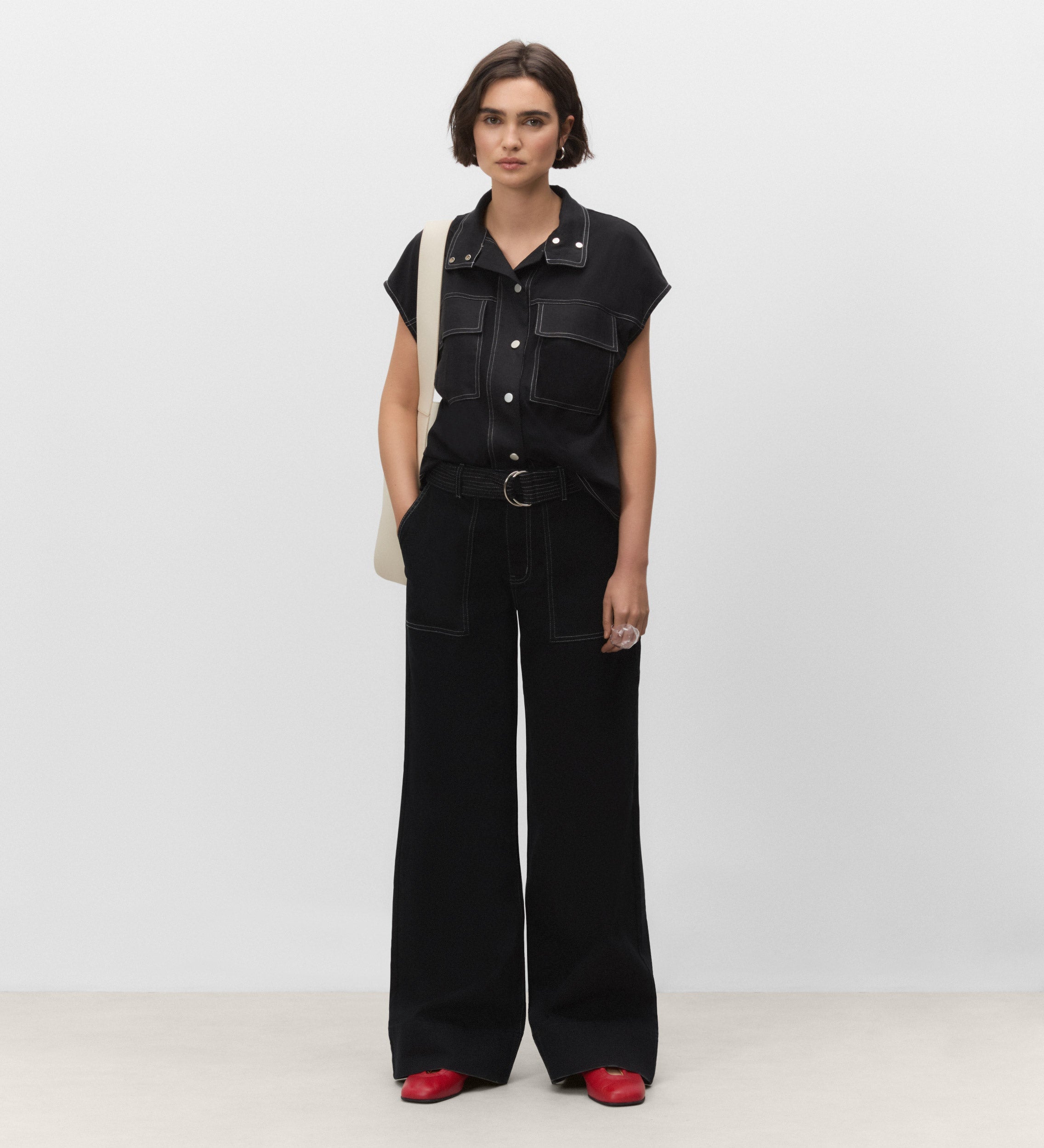 High neck T-shirt