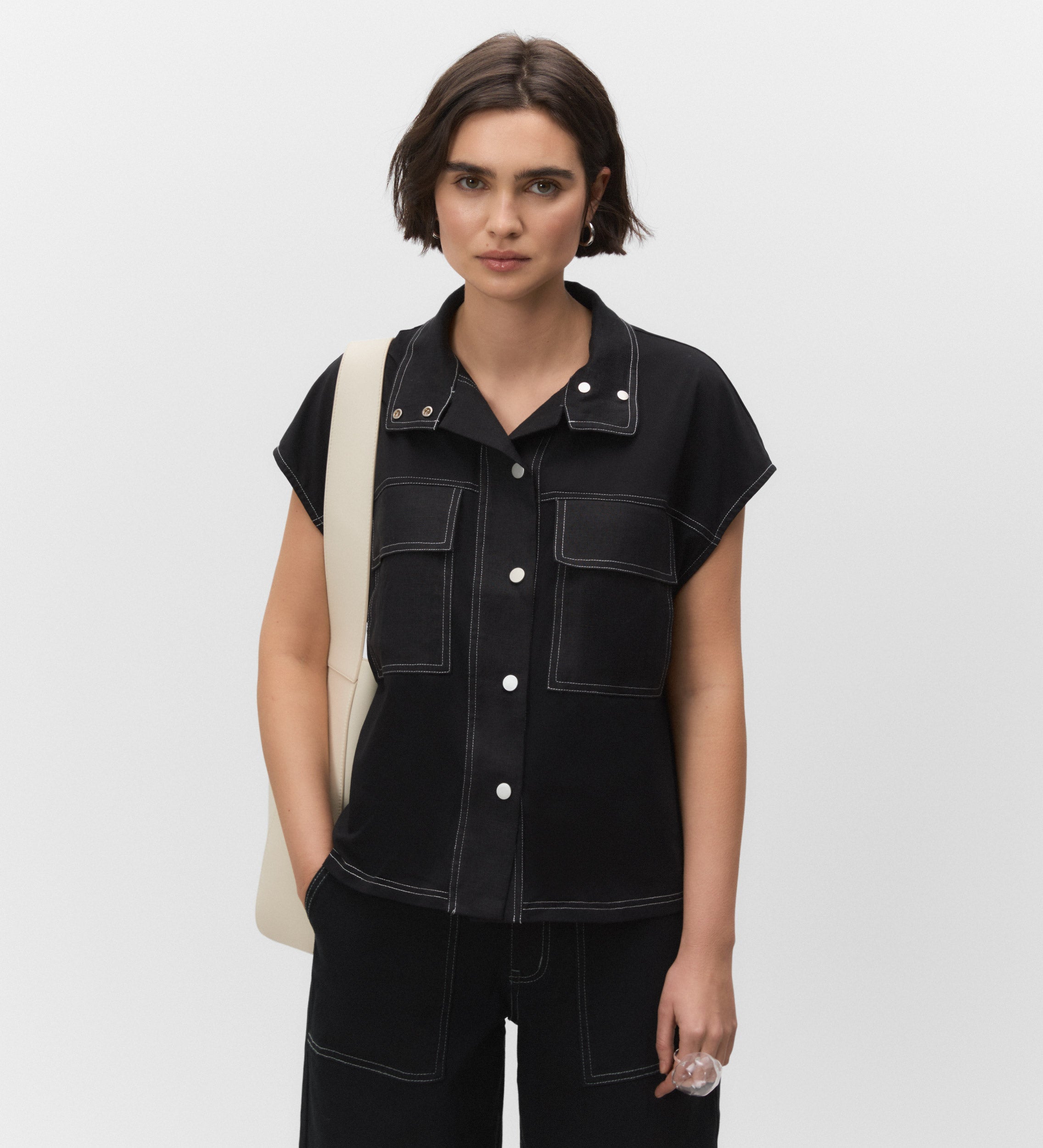 High neck T-shirt