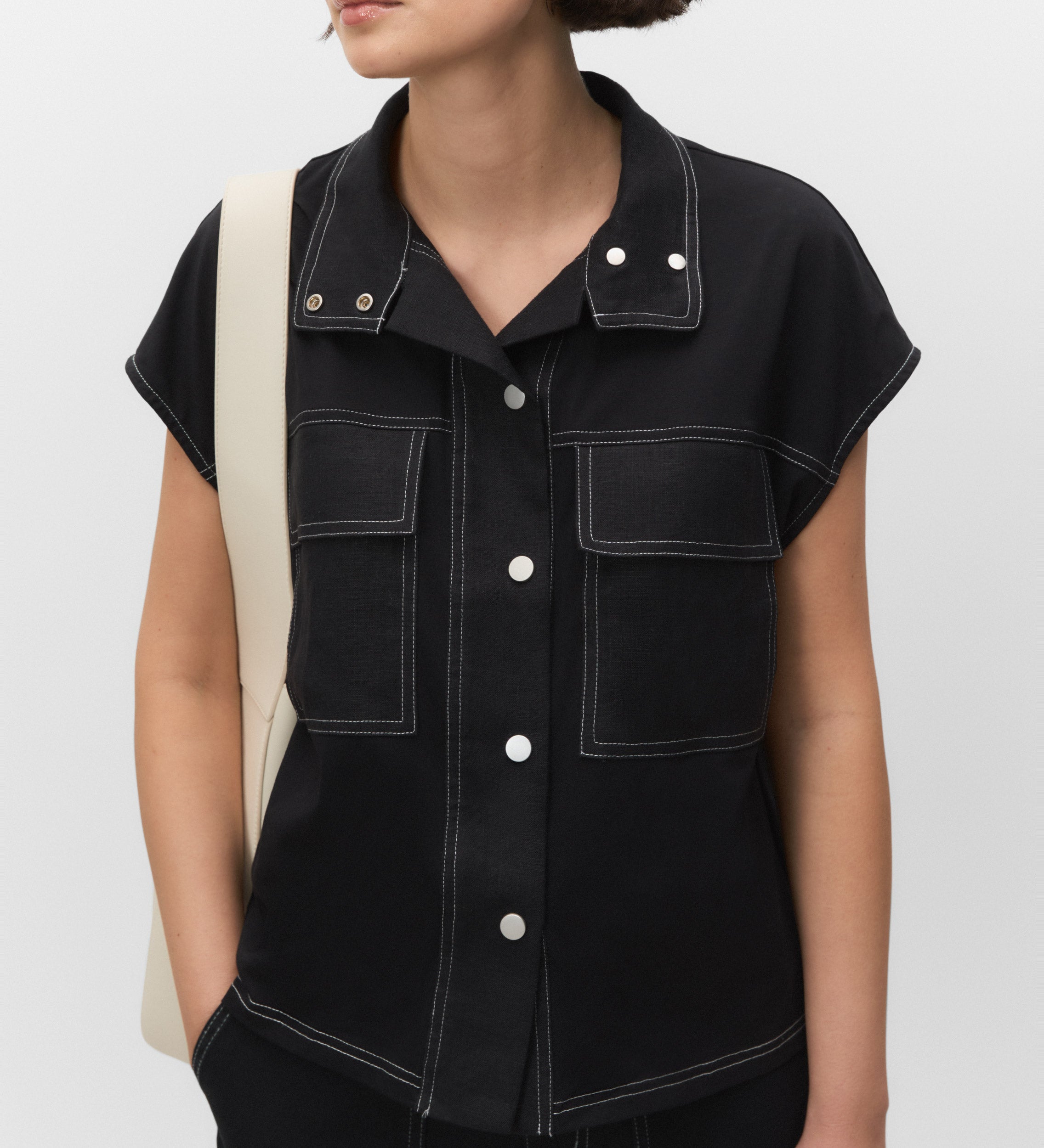 High neck T-shirt