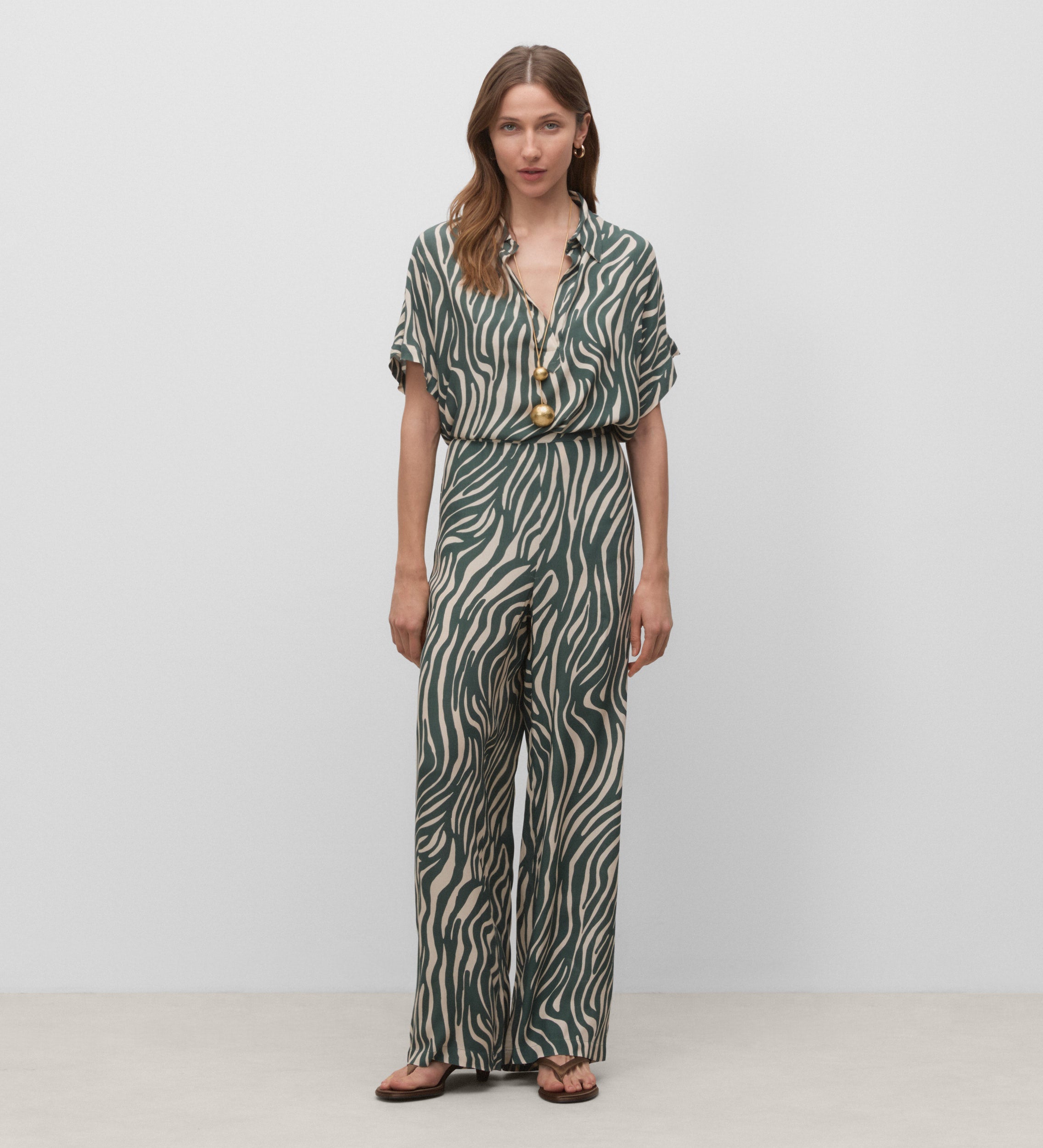 Flowy printed trousers