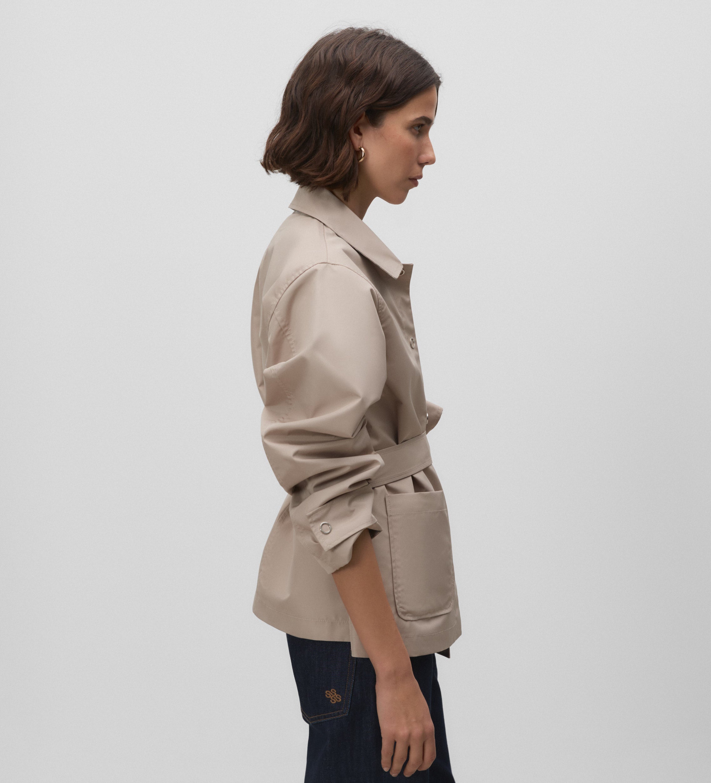 Short reversible checked parka