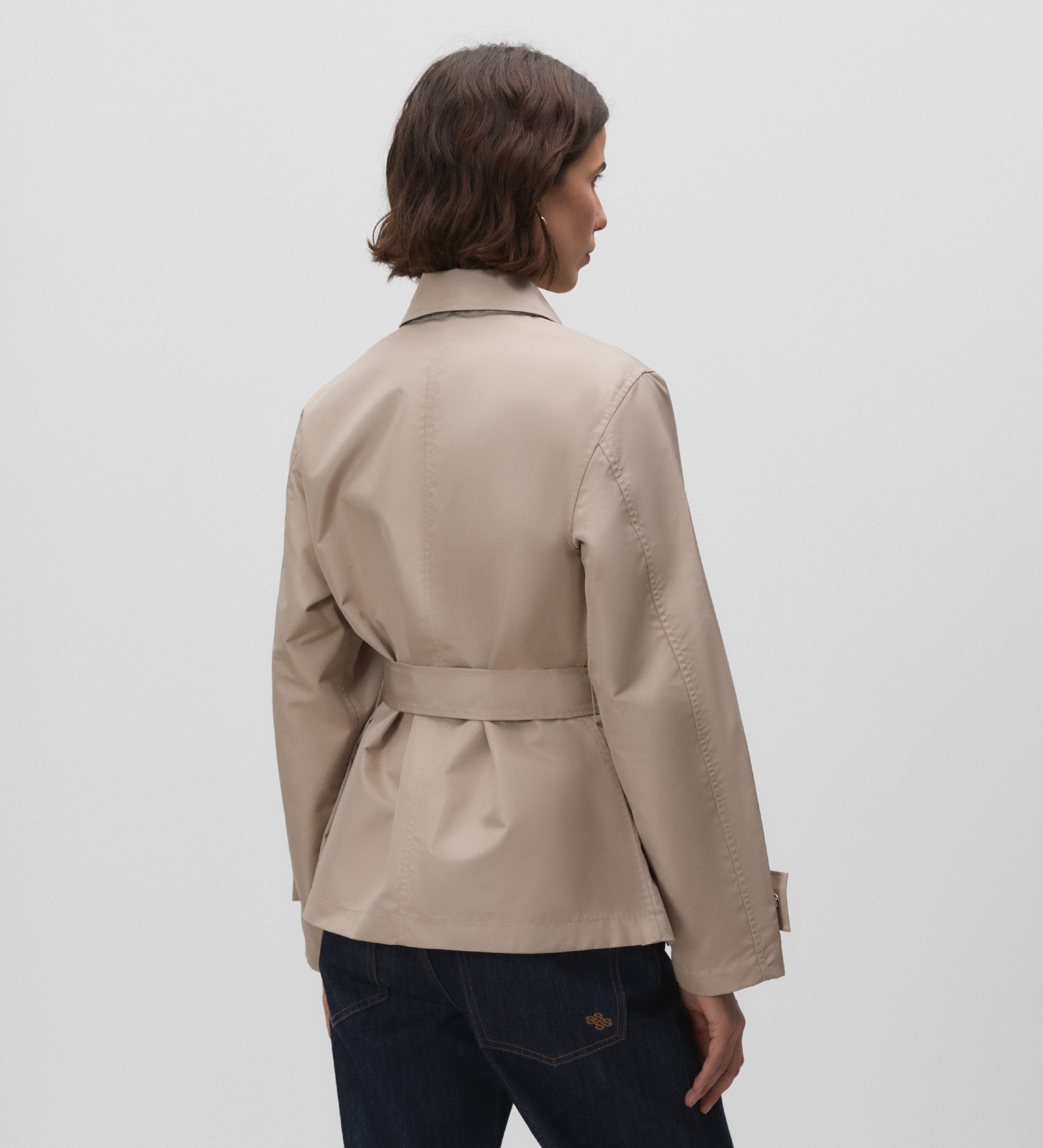 Short reversible checked parka