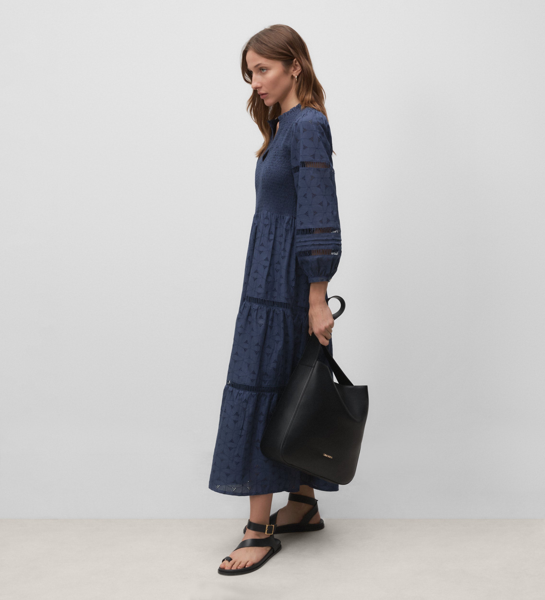 Vestido algodón bordado