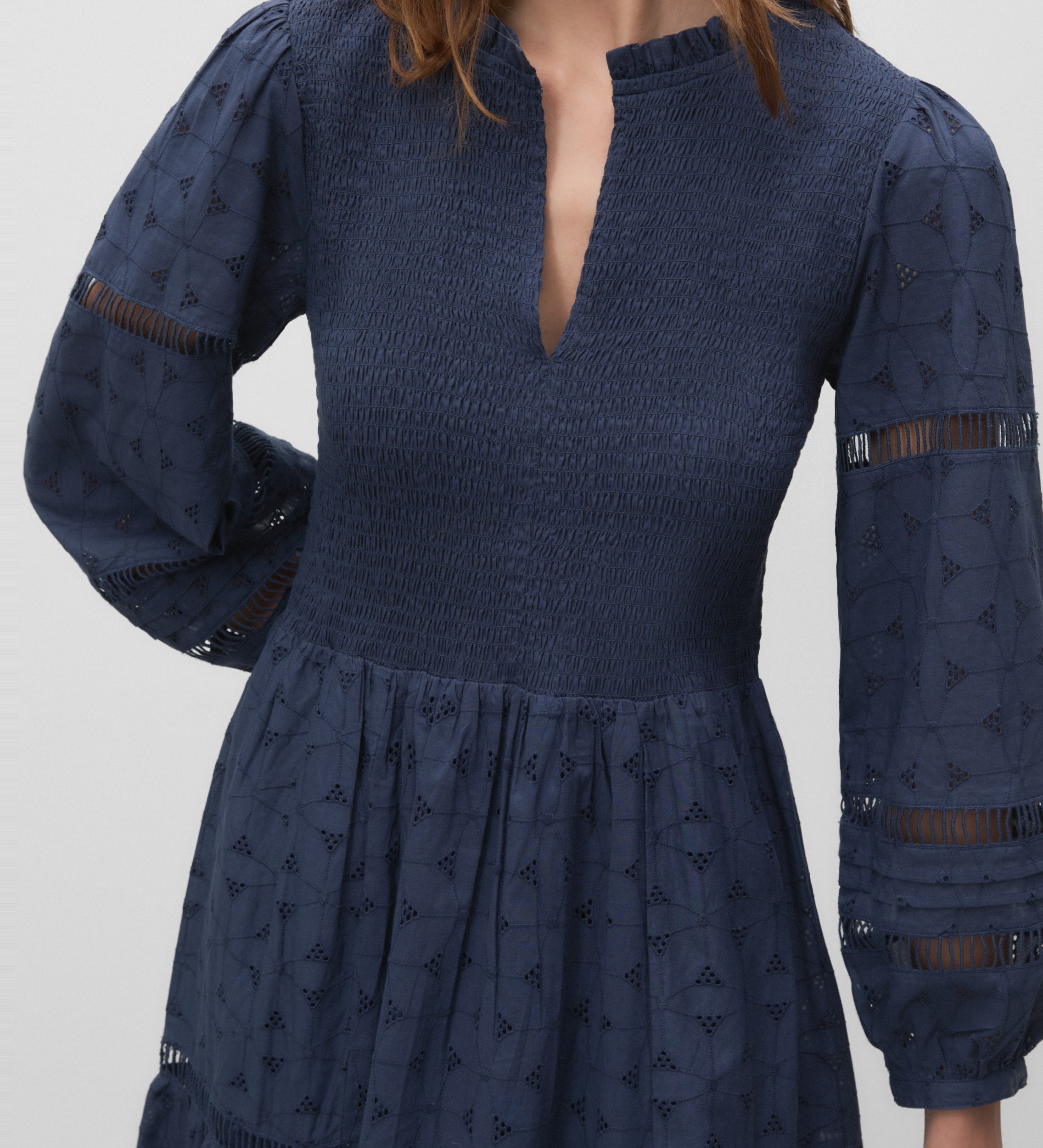 Vestido algodón bordado