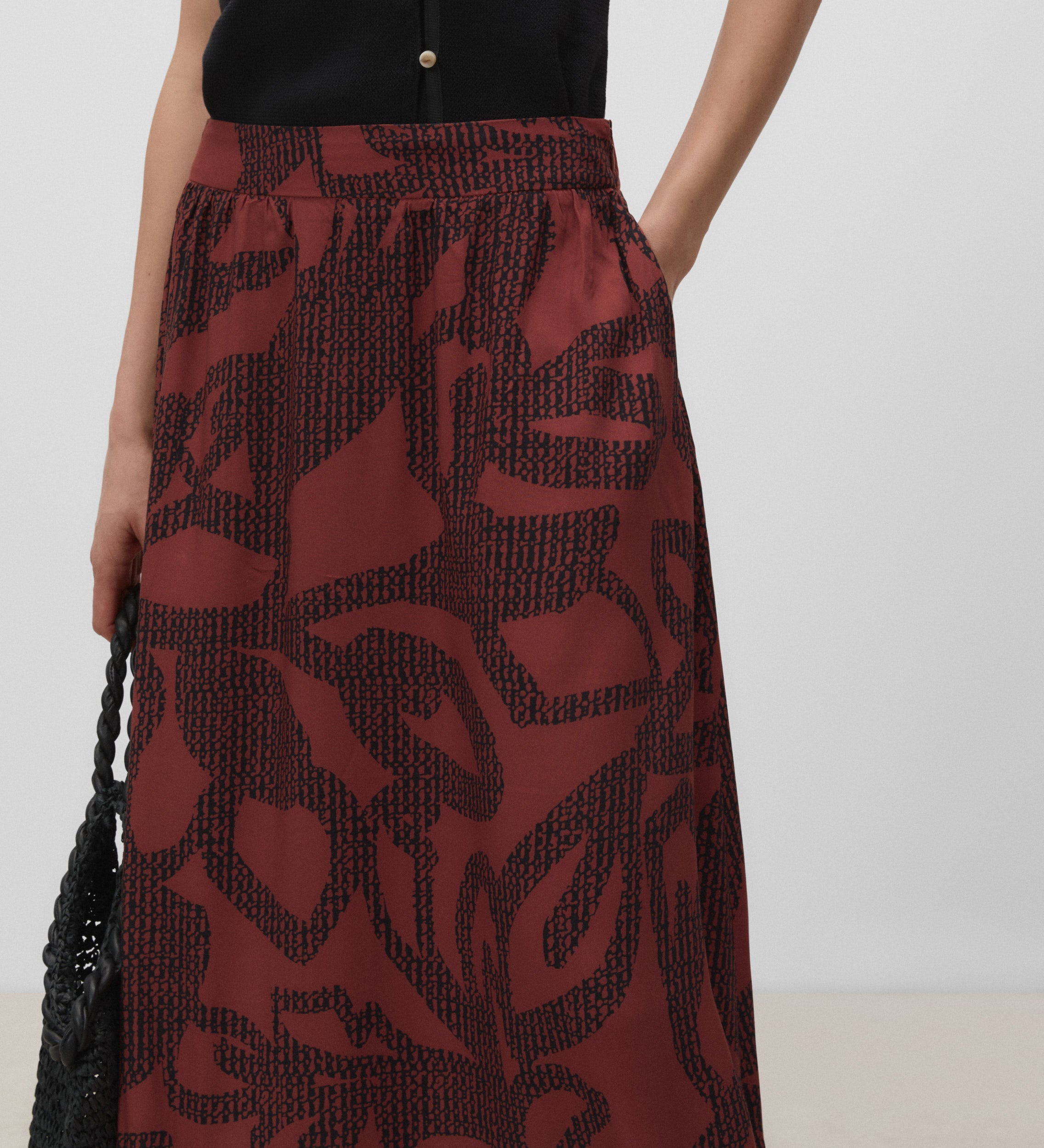 Midi flared skirt