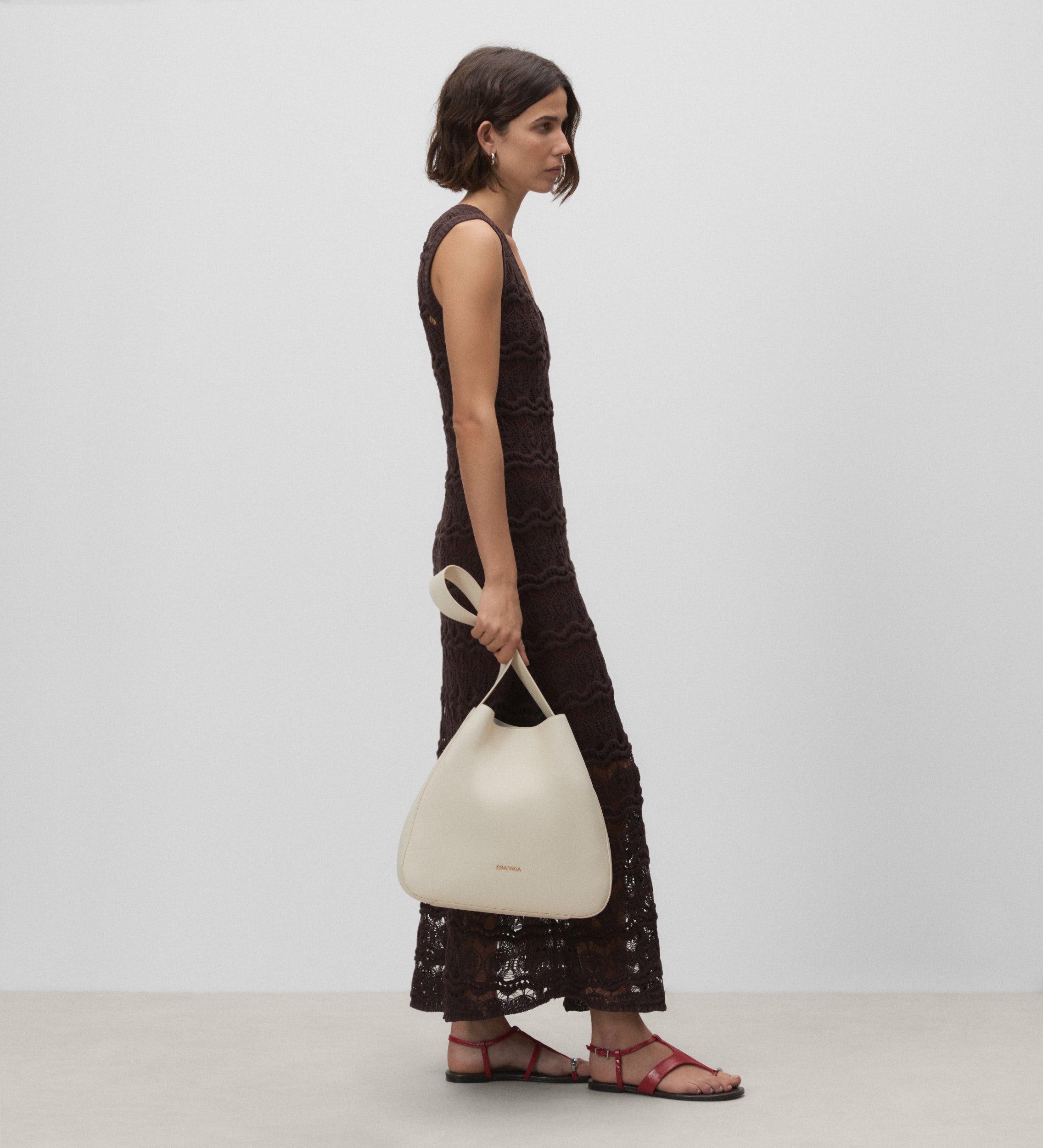 Openwork tricot dress