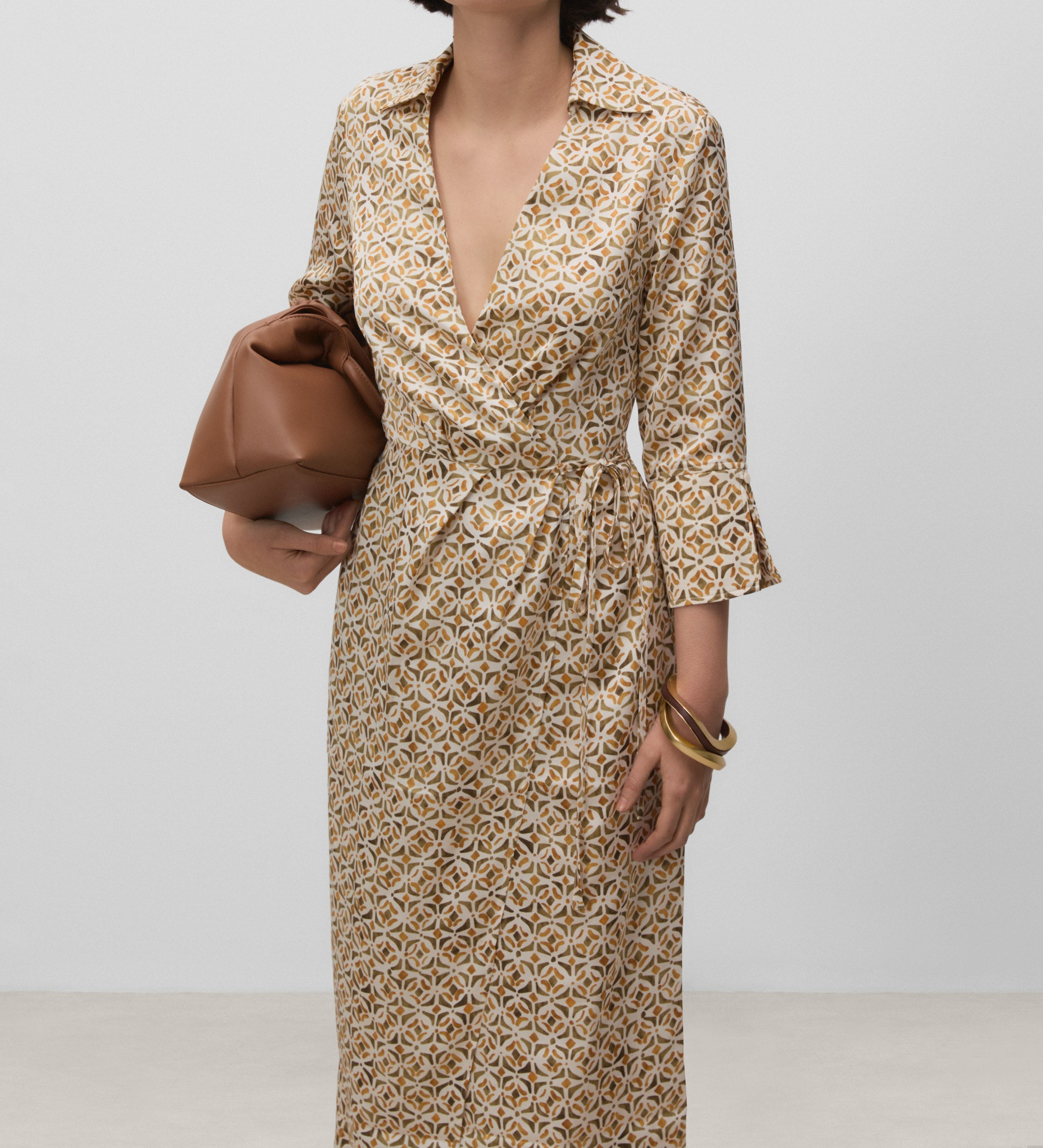 Vestido cruzado estampado