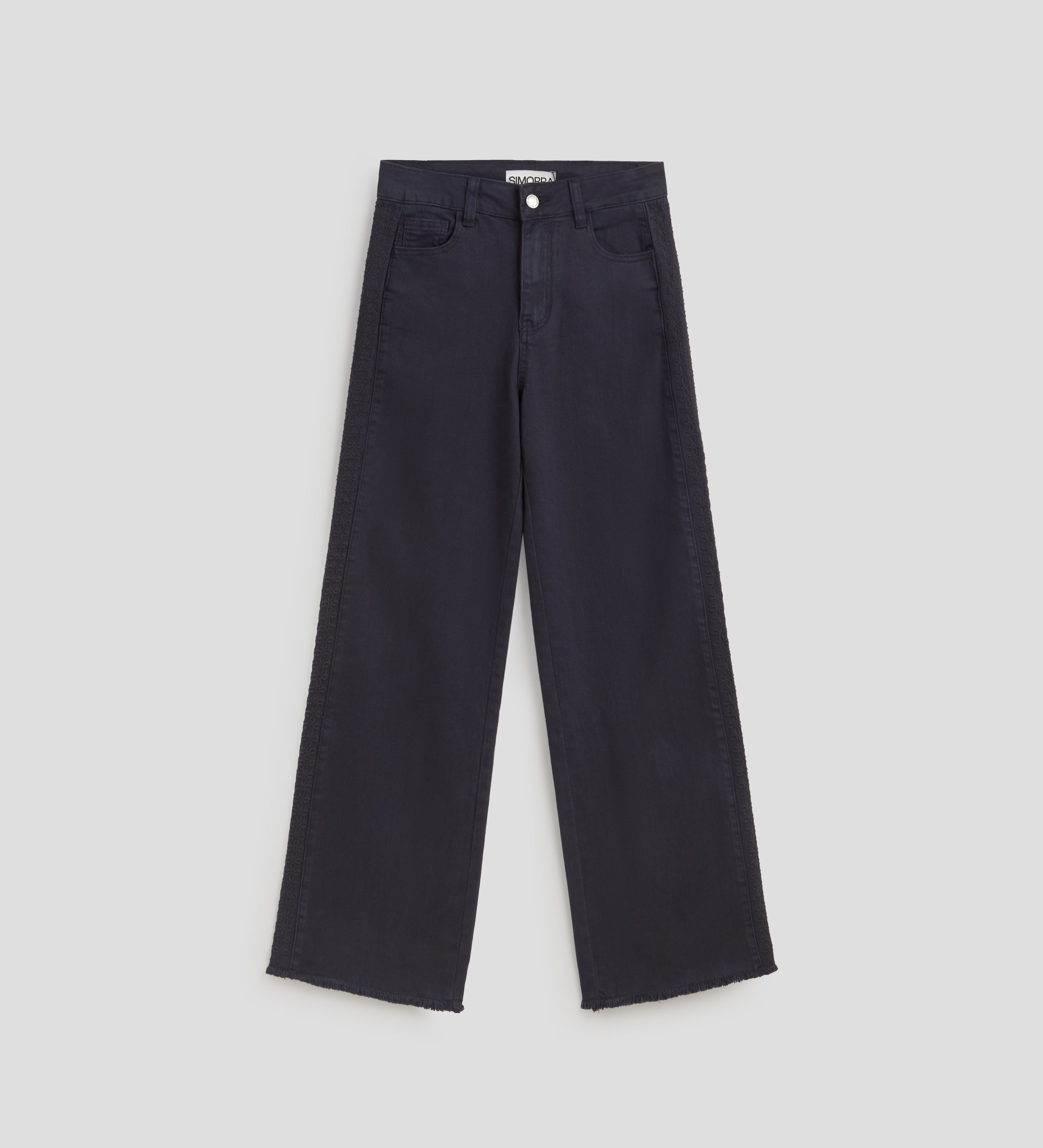 Pantalon large avec broderie sur le côté