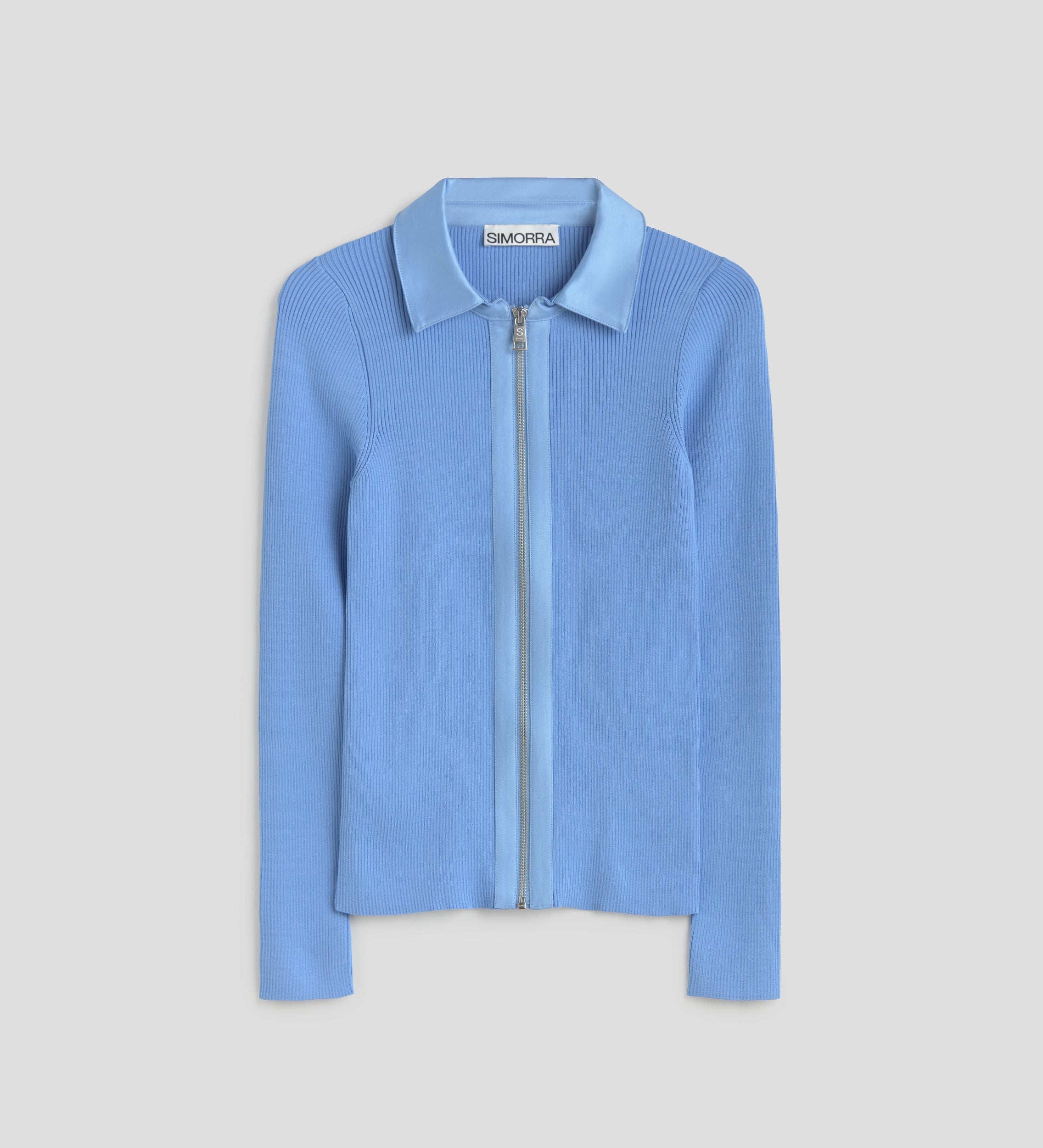 Short cardigan with shirt collar