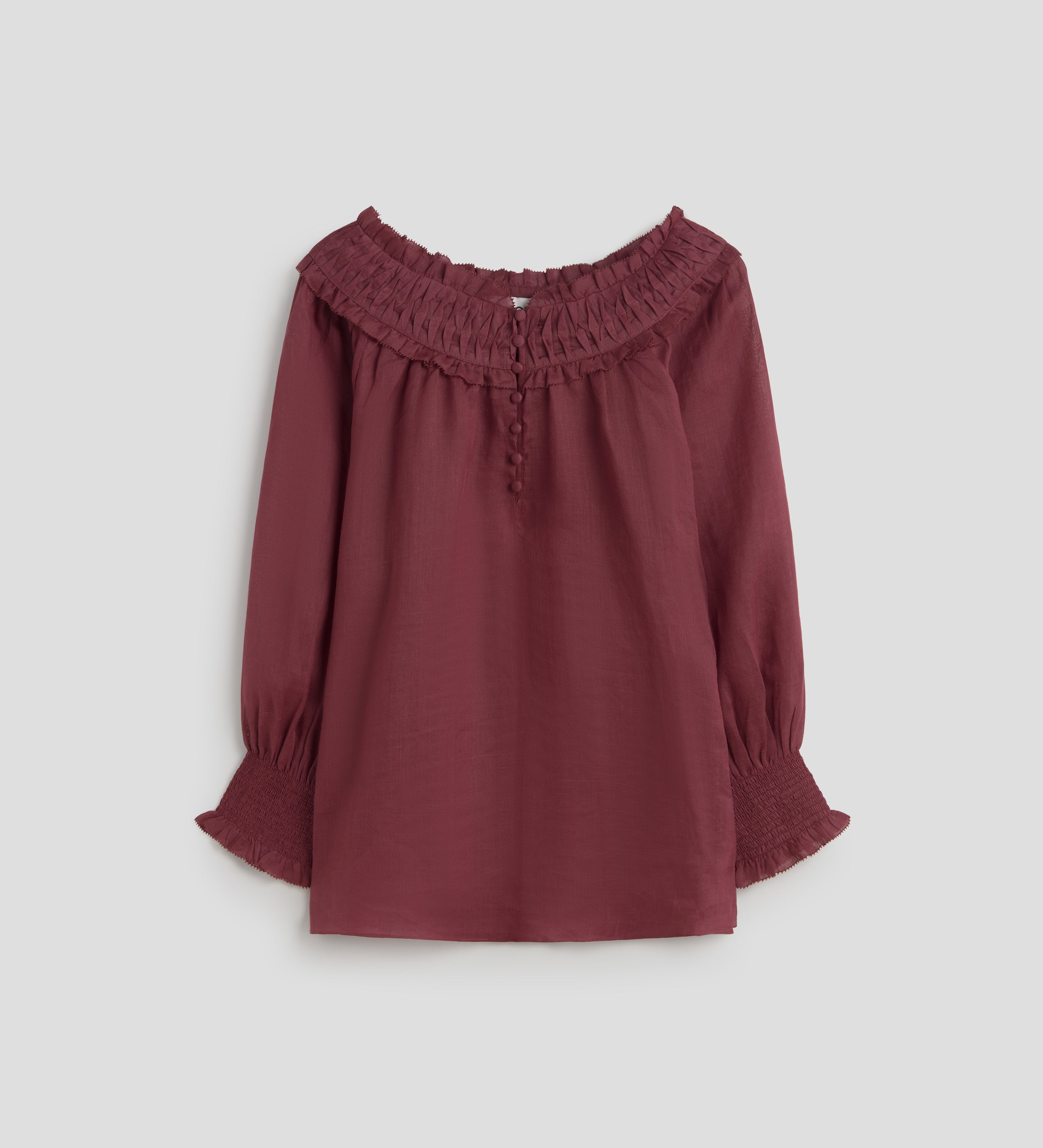 Gathered neckline blouse