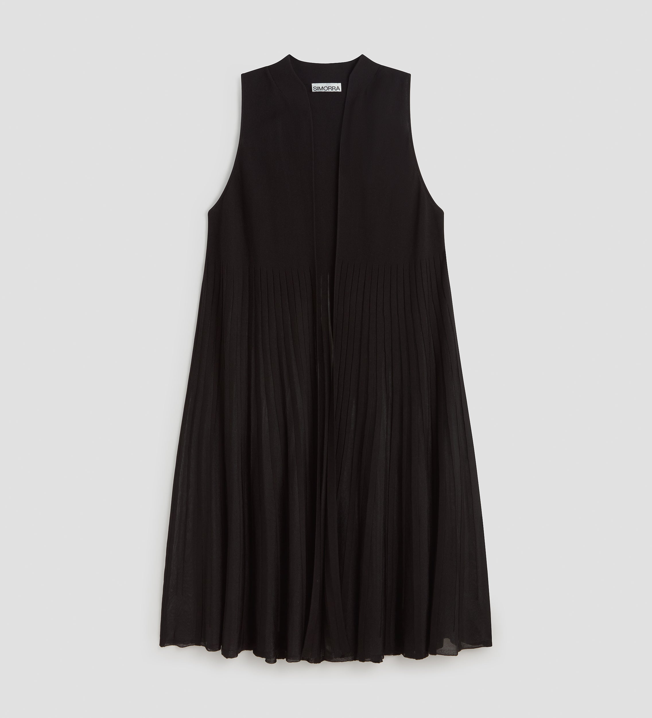 Long pleated knit vest