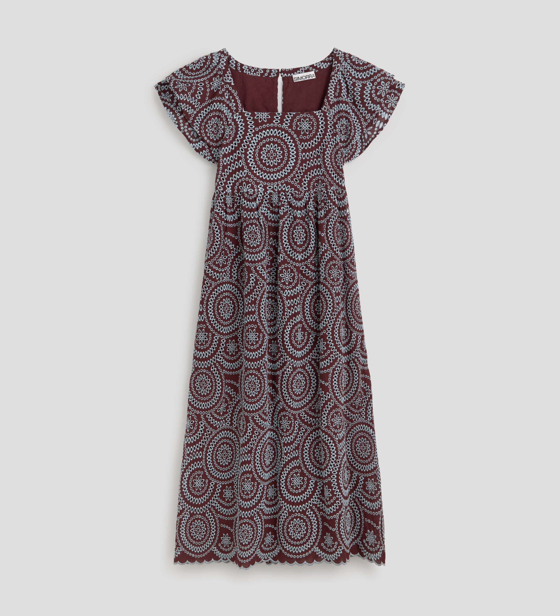 Contrast-embroidered dress