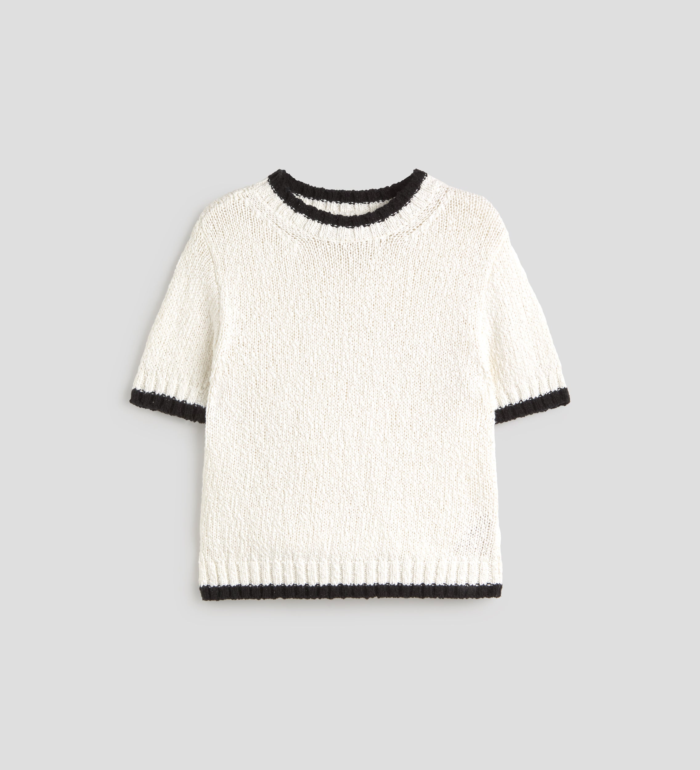Contrast short-sleeved sweater