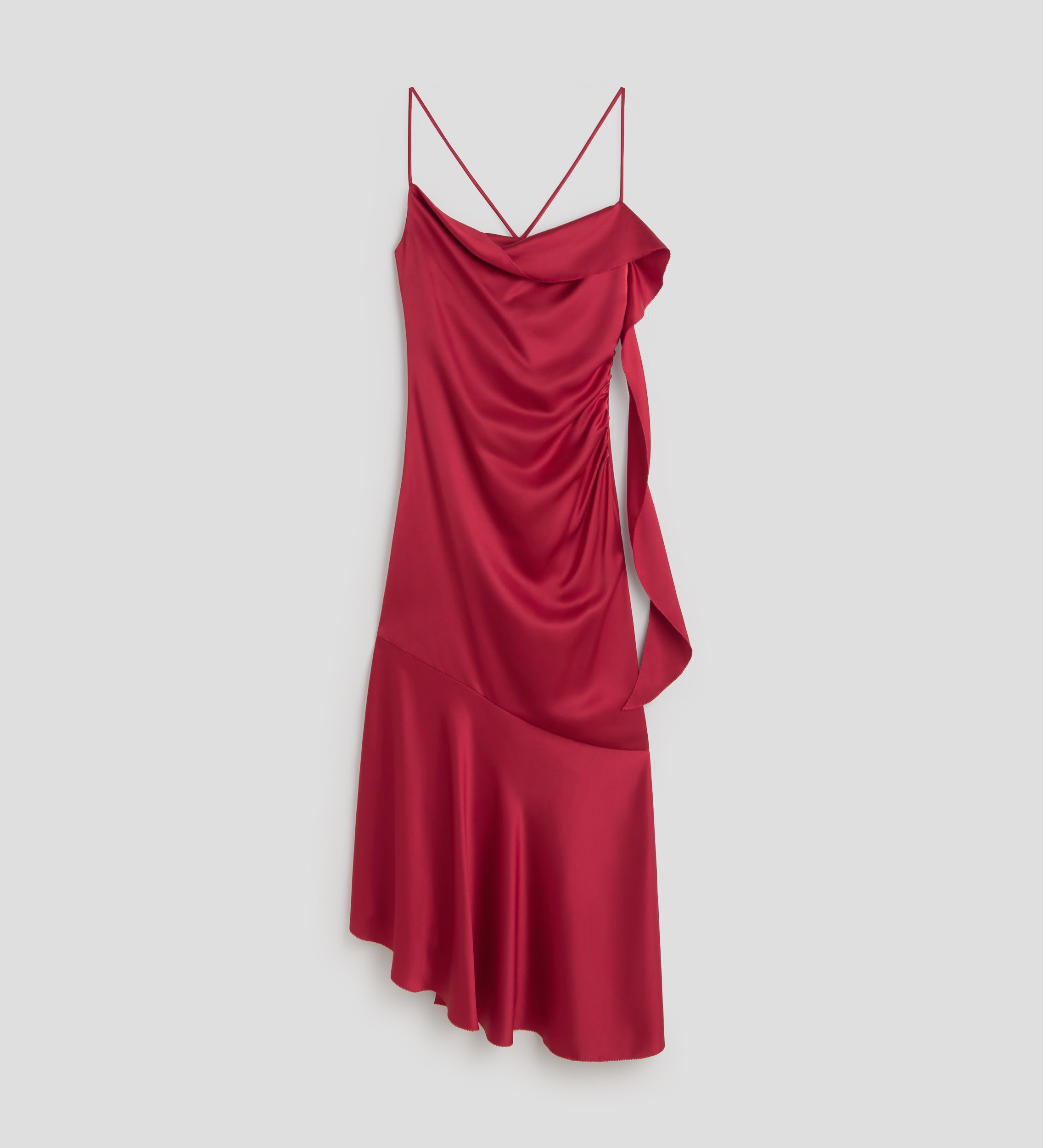 Asymmetrical satin dress
