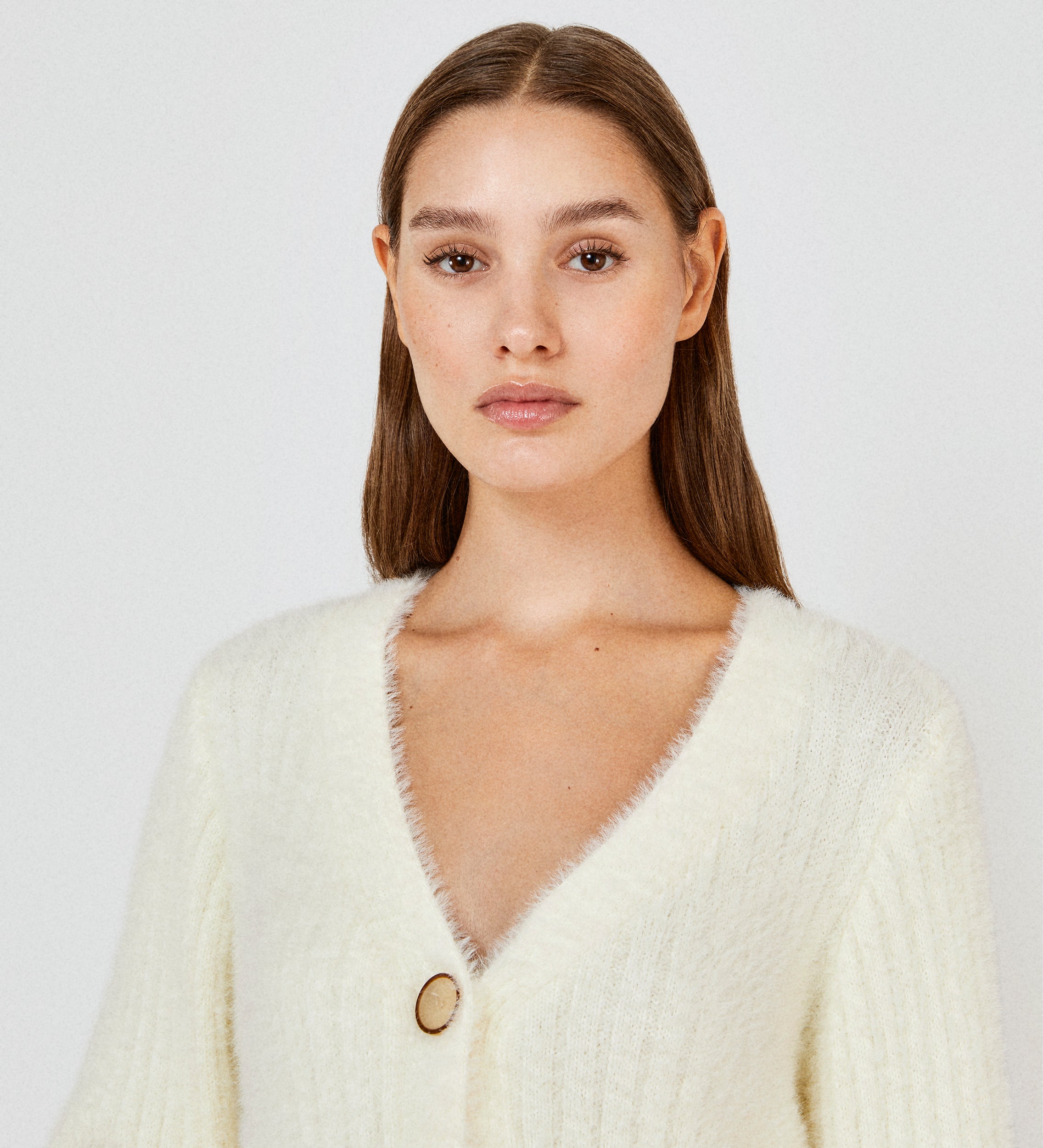 furry knit cardigan