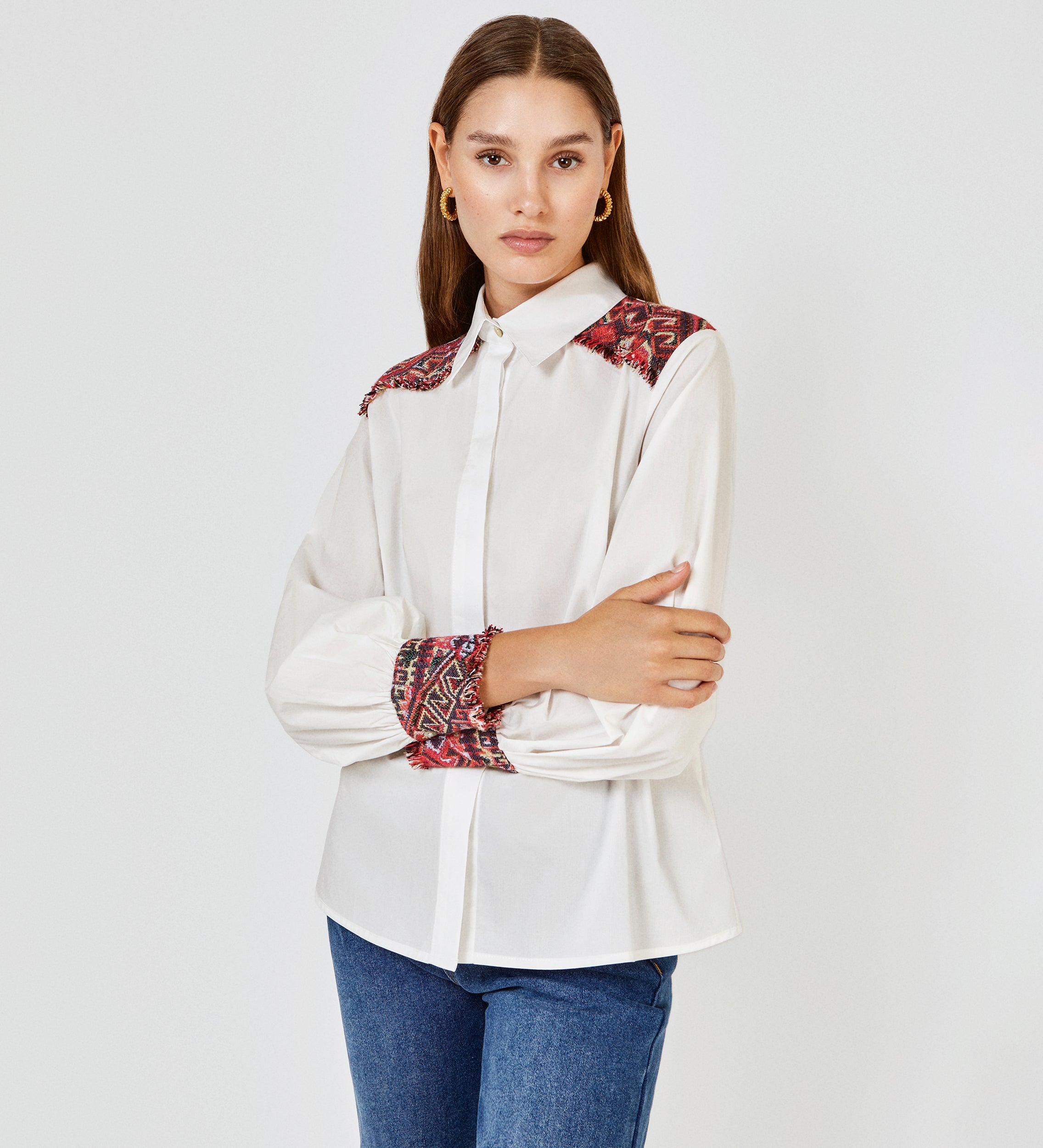 Camisa algodón jacquard