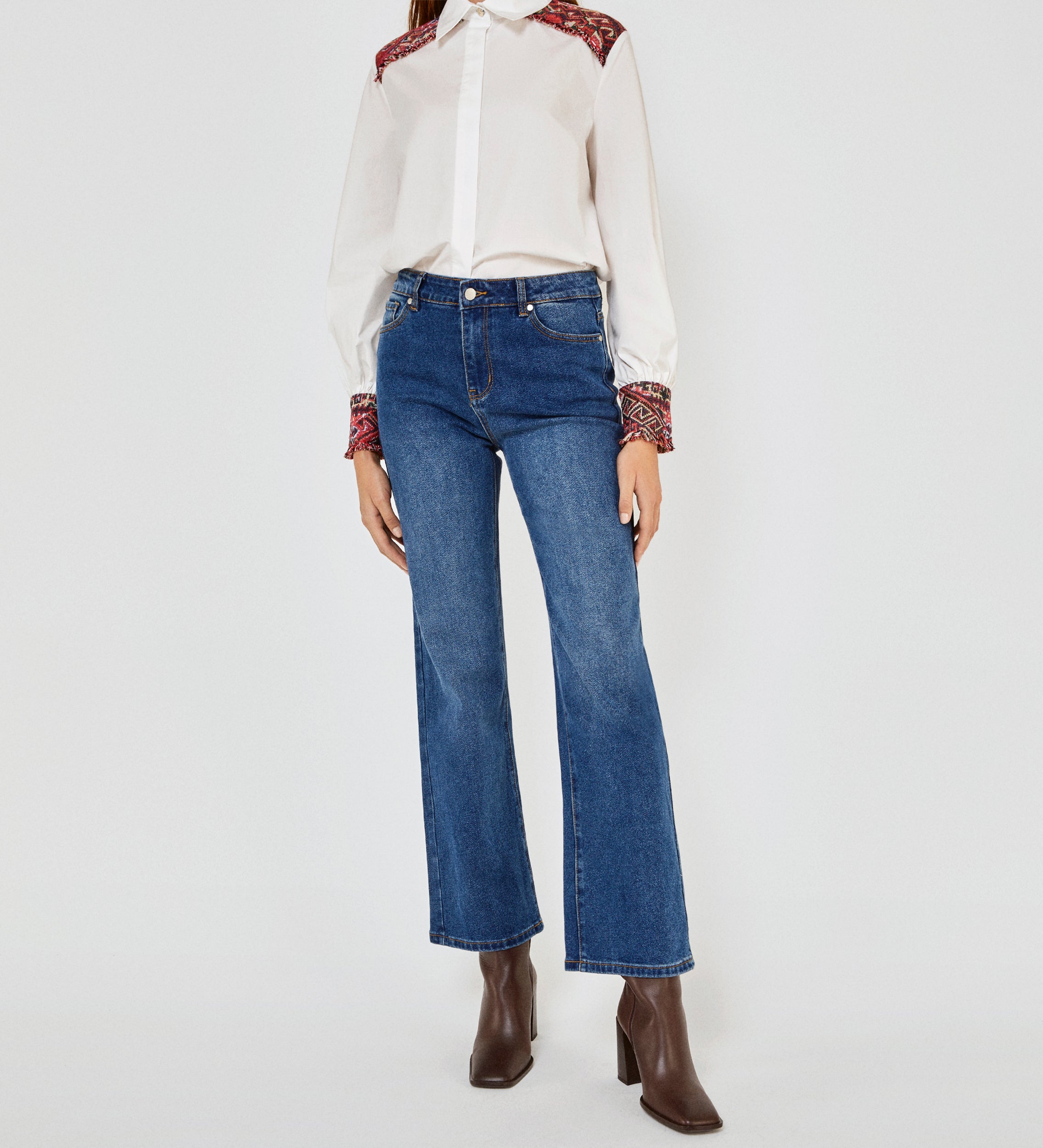 Wide jean pants