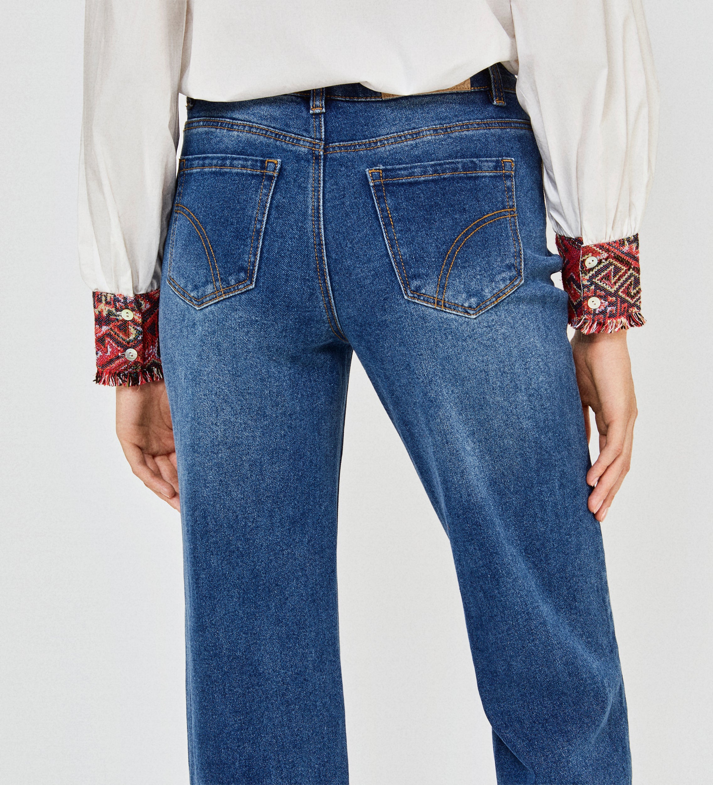 Wide jean pants