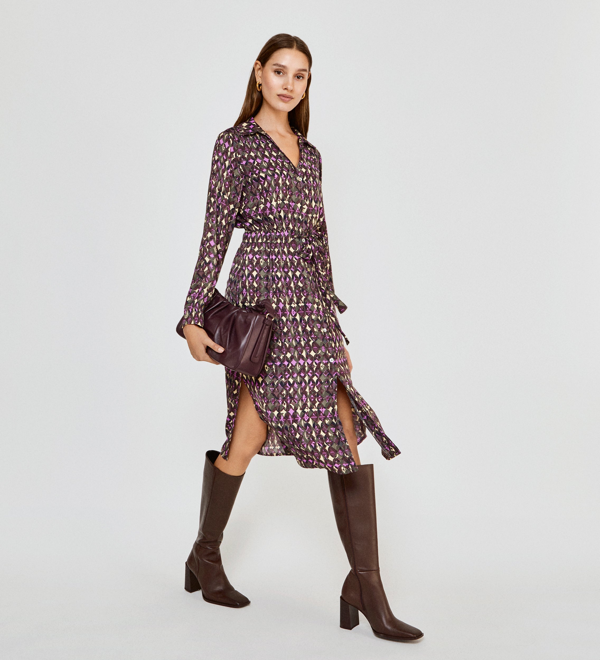 Vestido camisero estampado