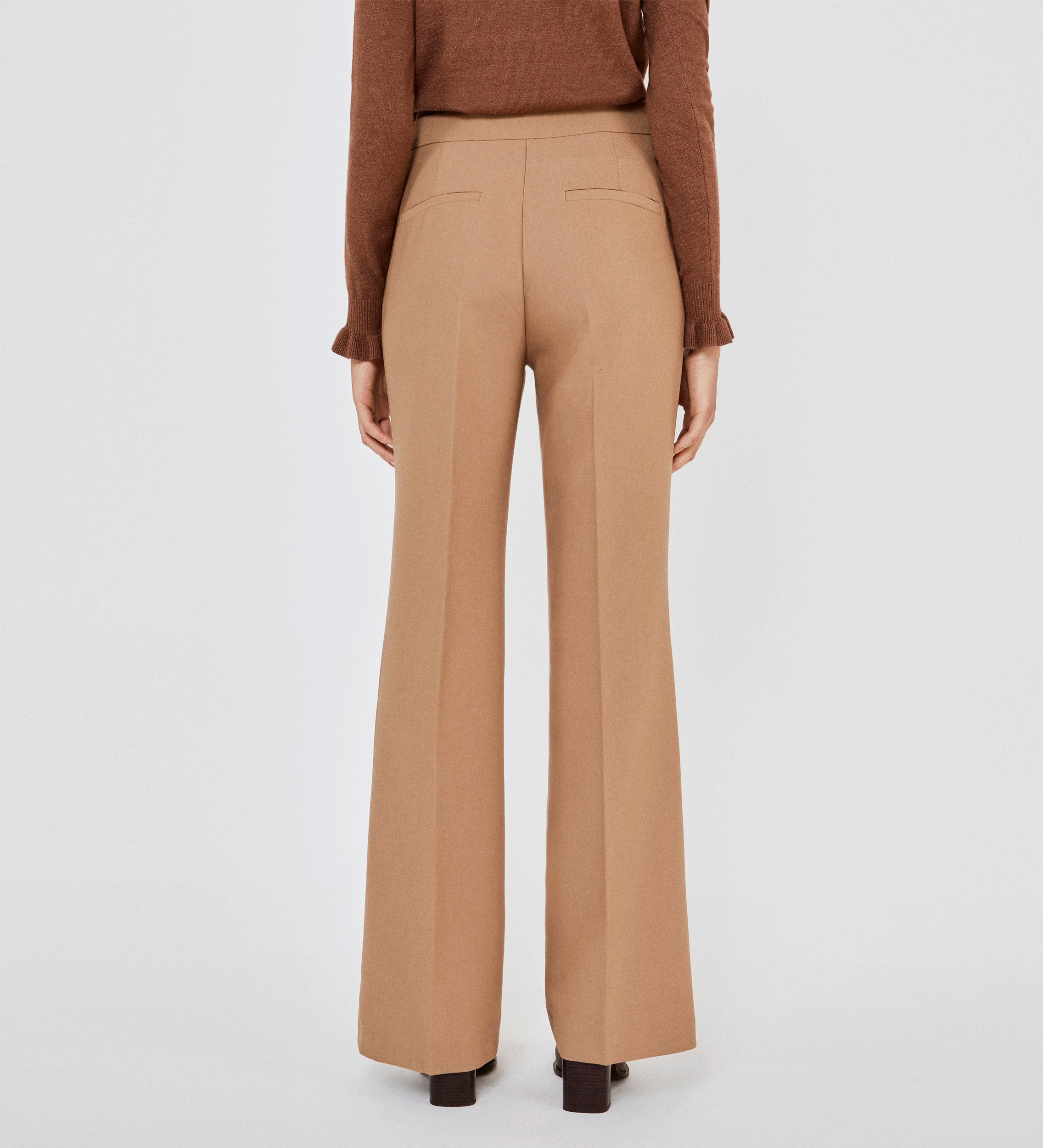 Flared crepe trousers
