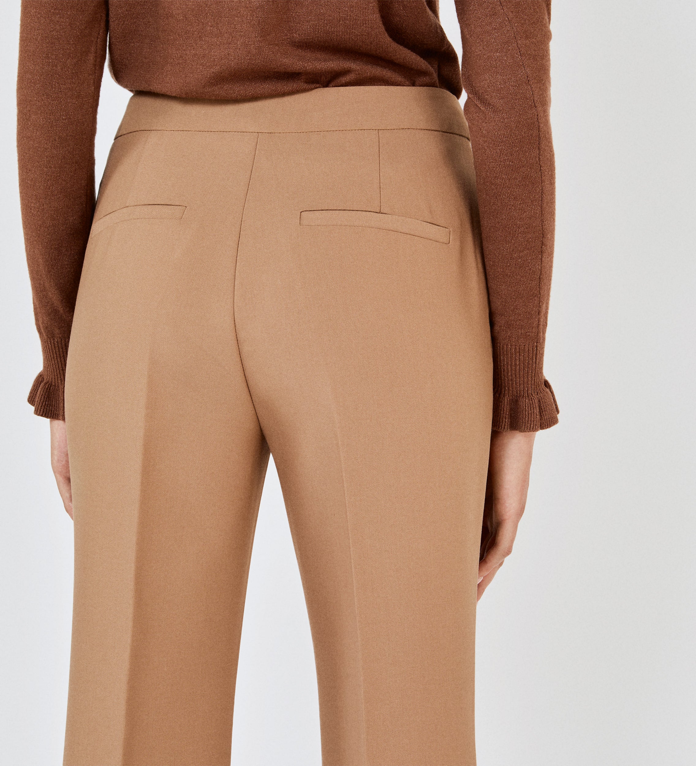 Flared crepe trousers