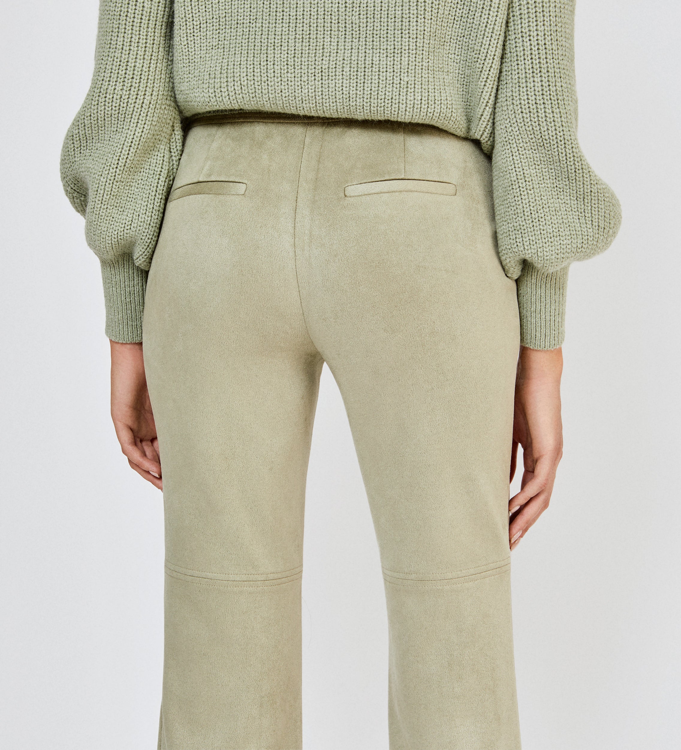 Flared suede trousers
