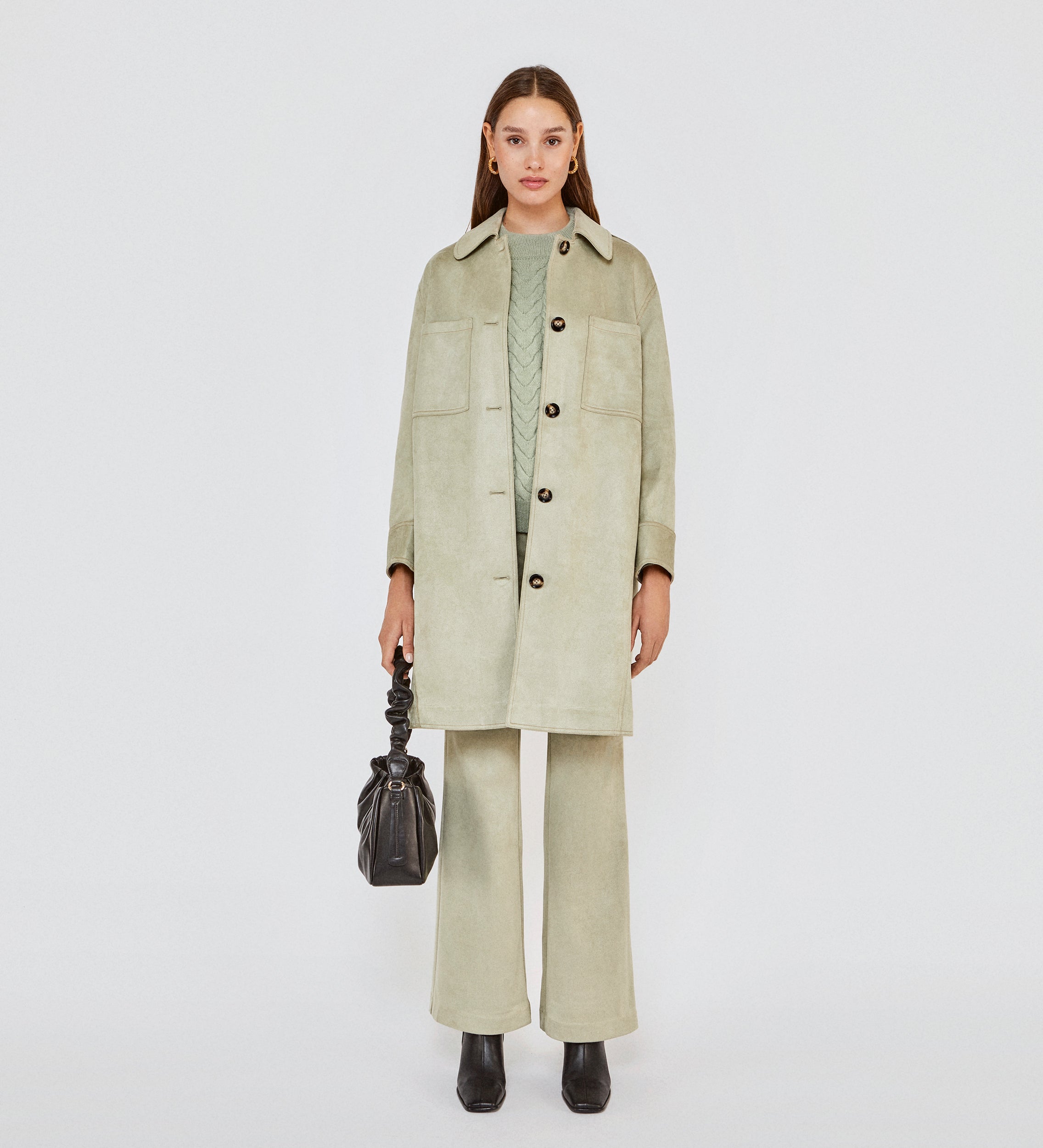 Oversize suede coat