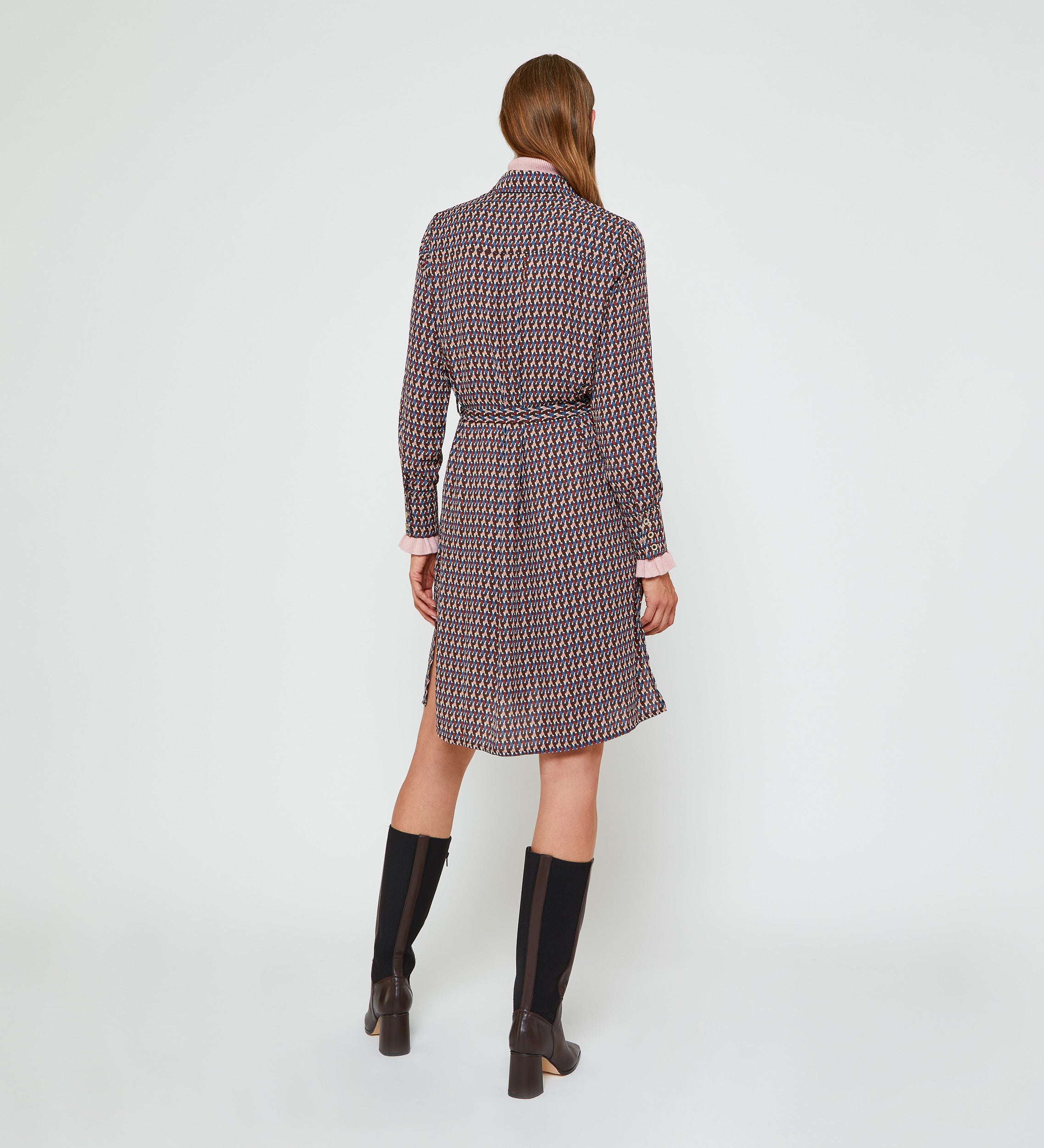 Printed shirt dress