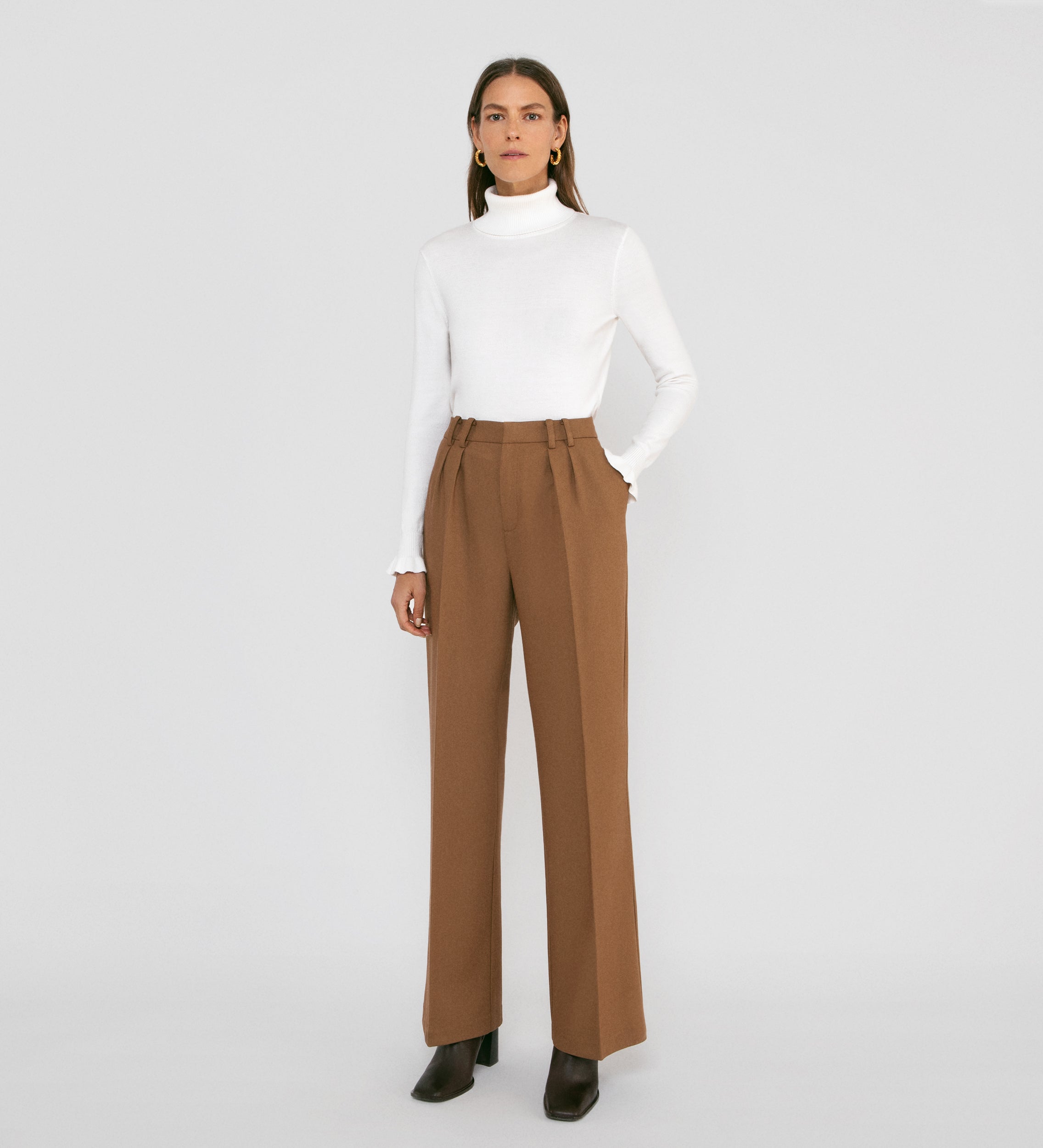 Pantalón pinzas laneria