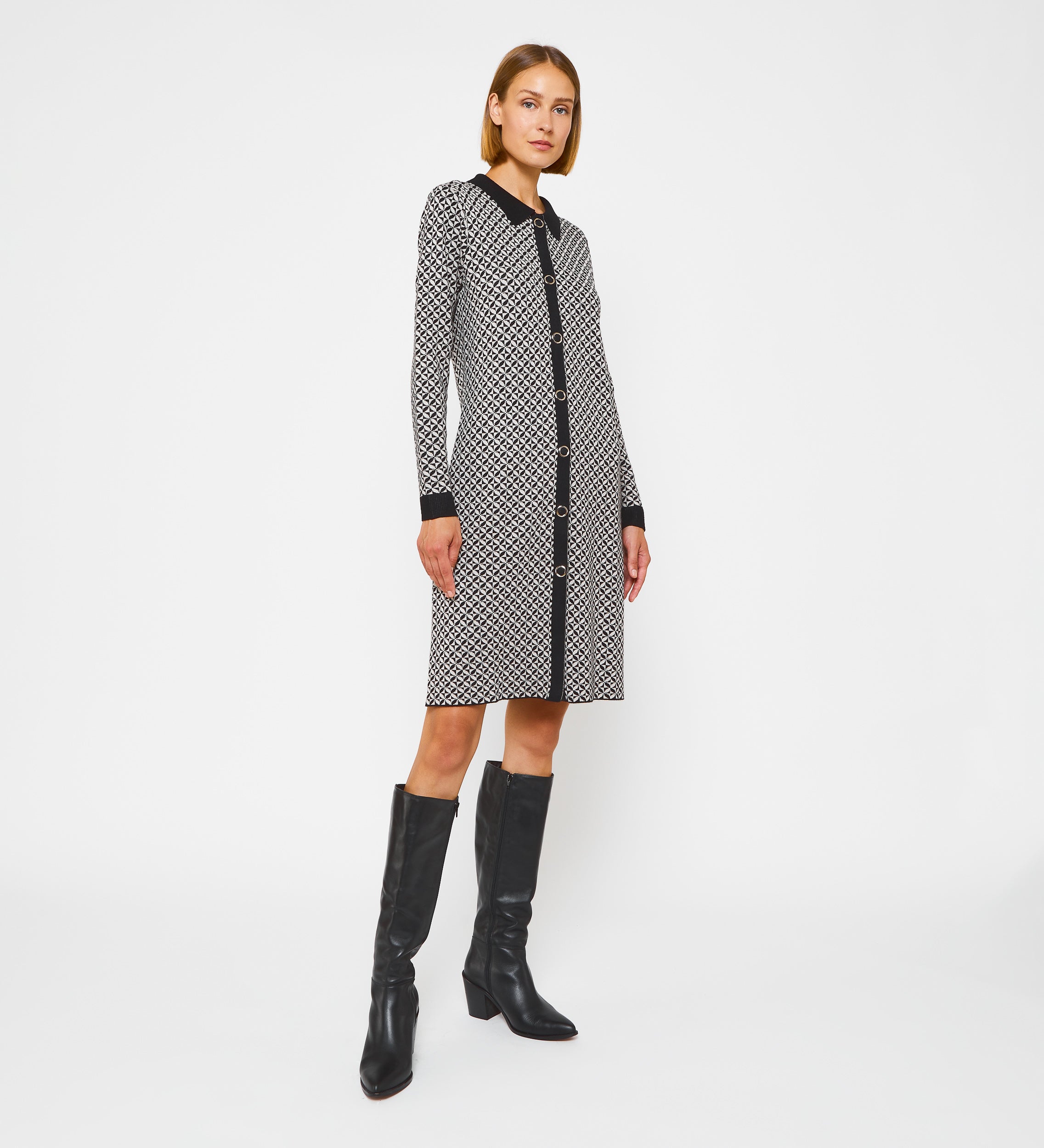 Knitted shirt dress