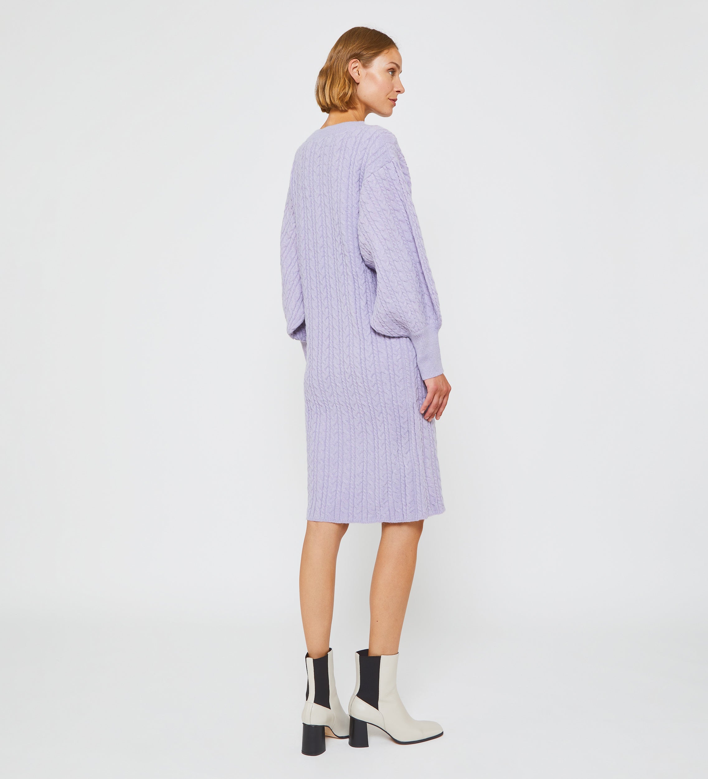 Knitted dress with braids
