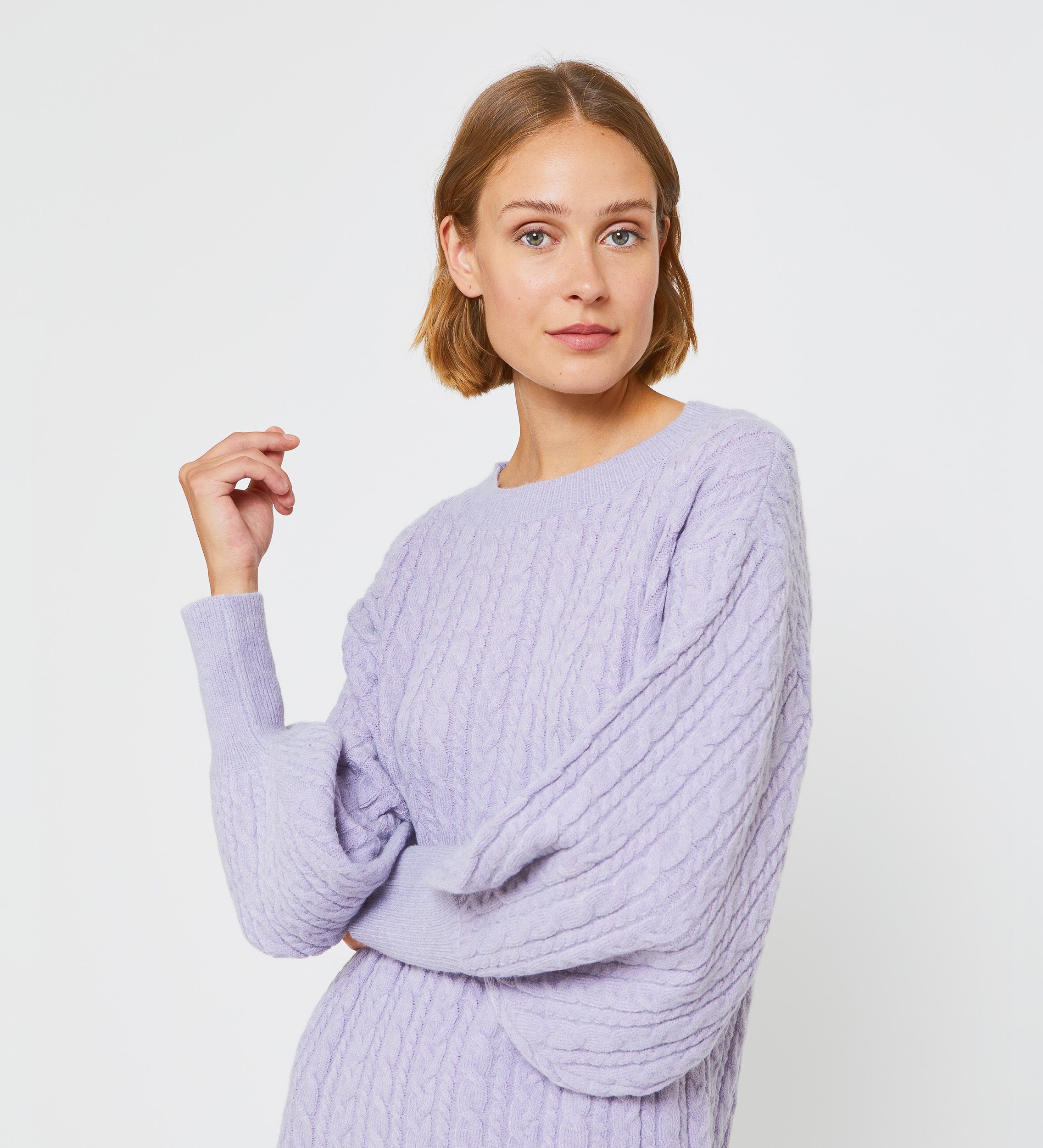 Knitted dress with braids