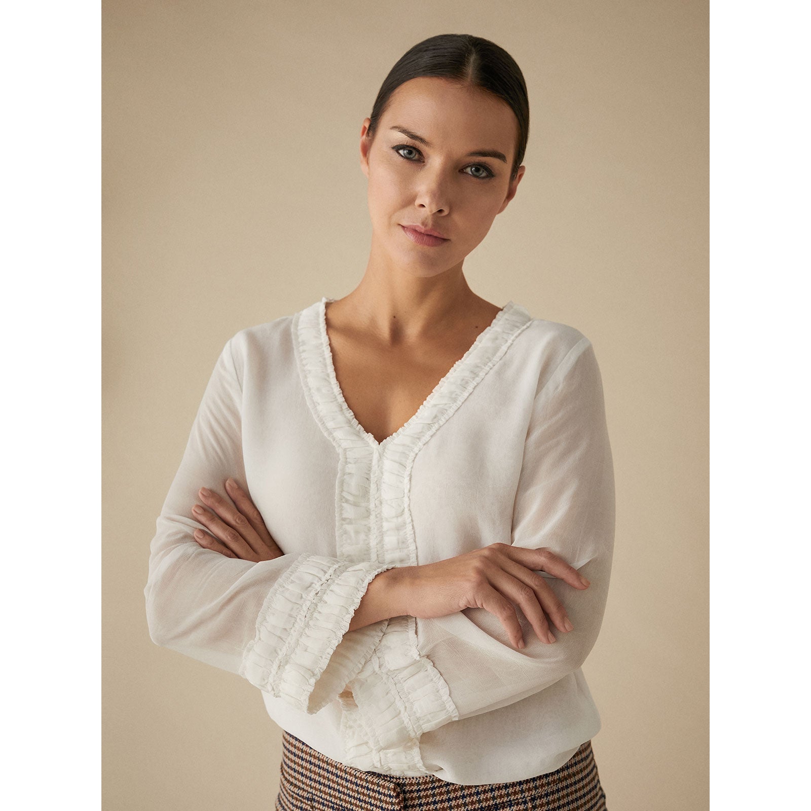 Blusa de crêpe