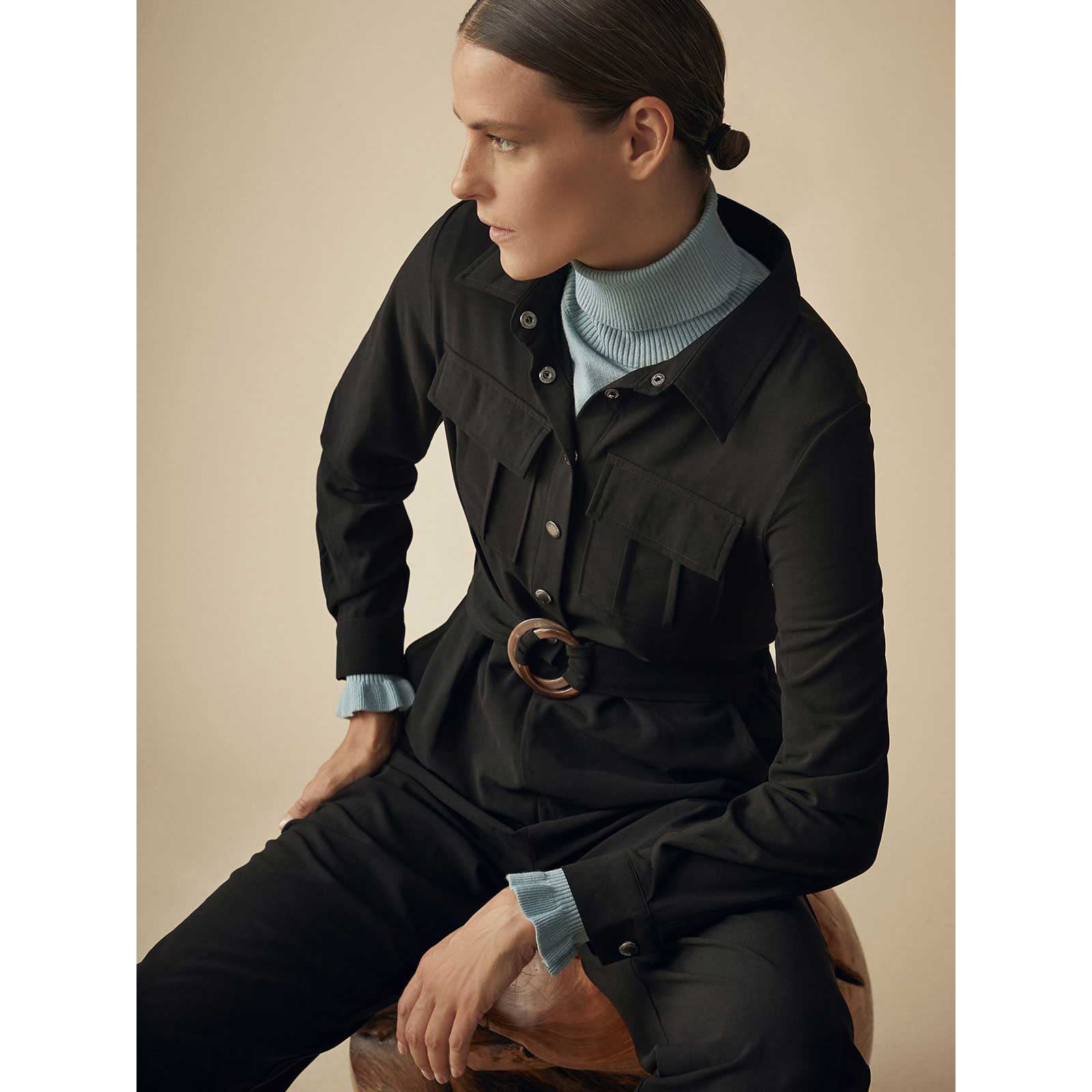 Shirt collar jumpsuit