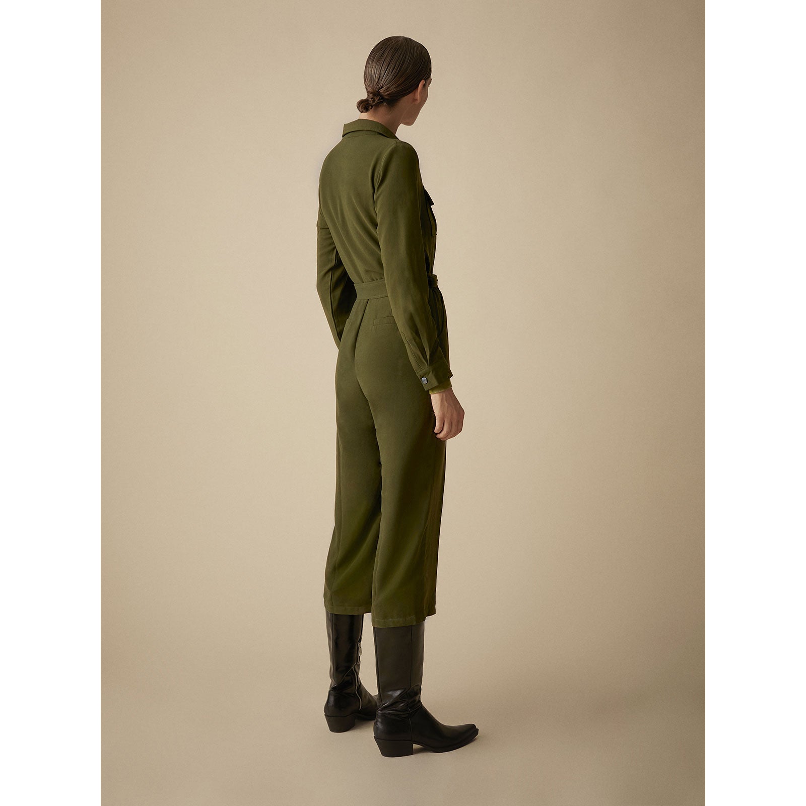 Shirt collar jumpsuit