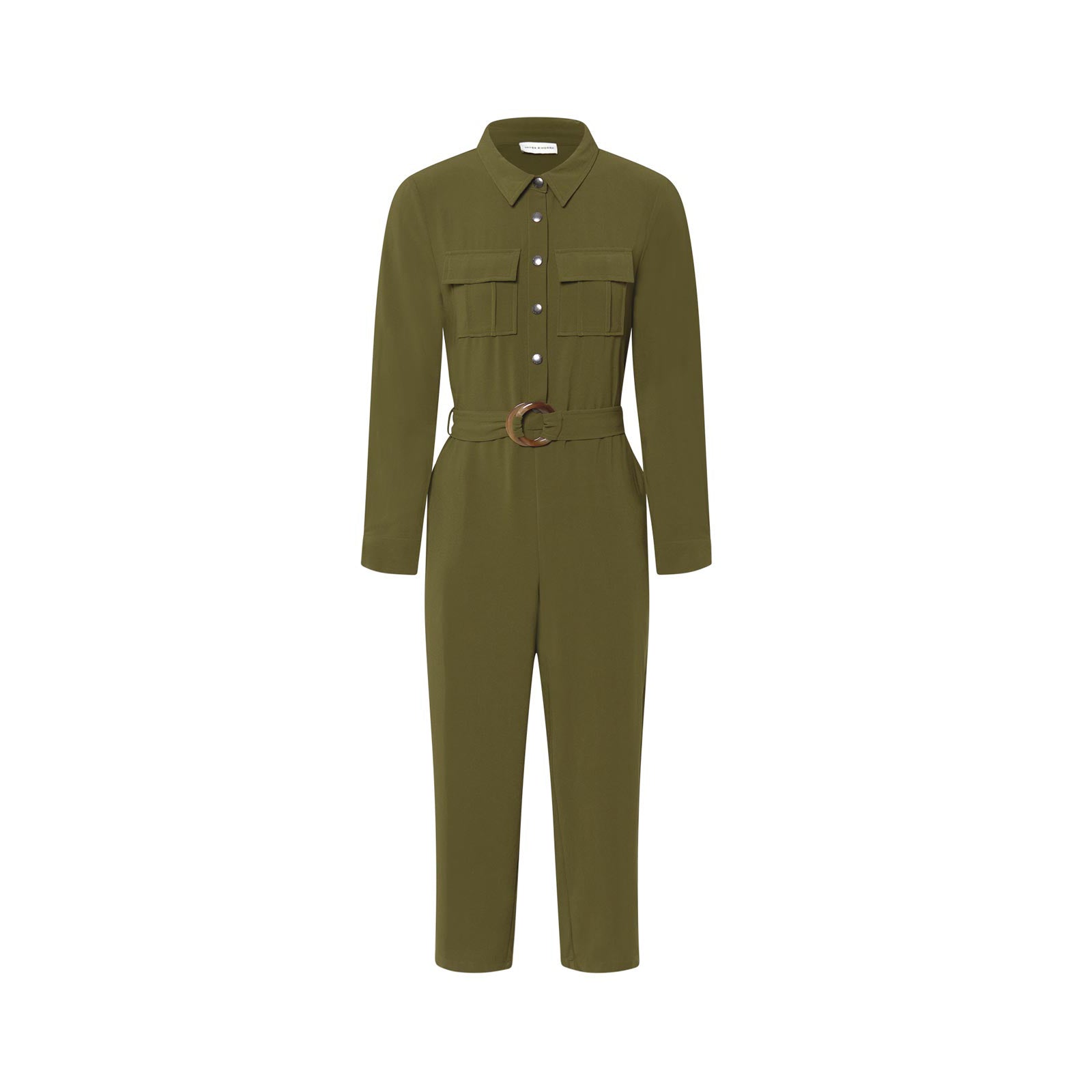 Shirt collar jumpsuit