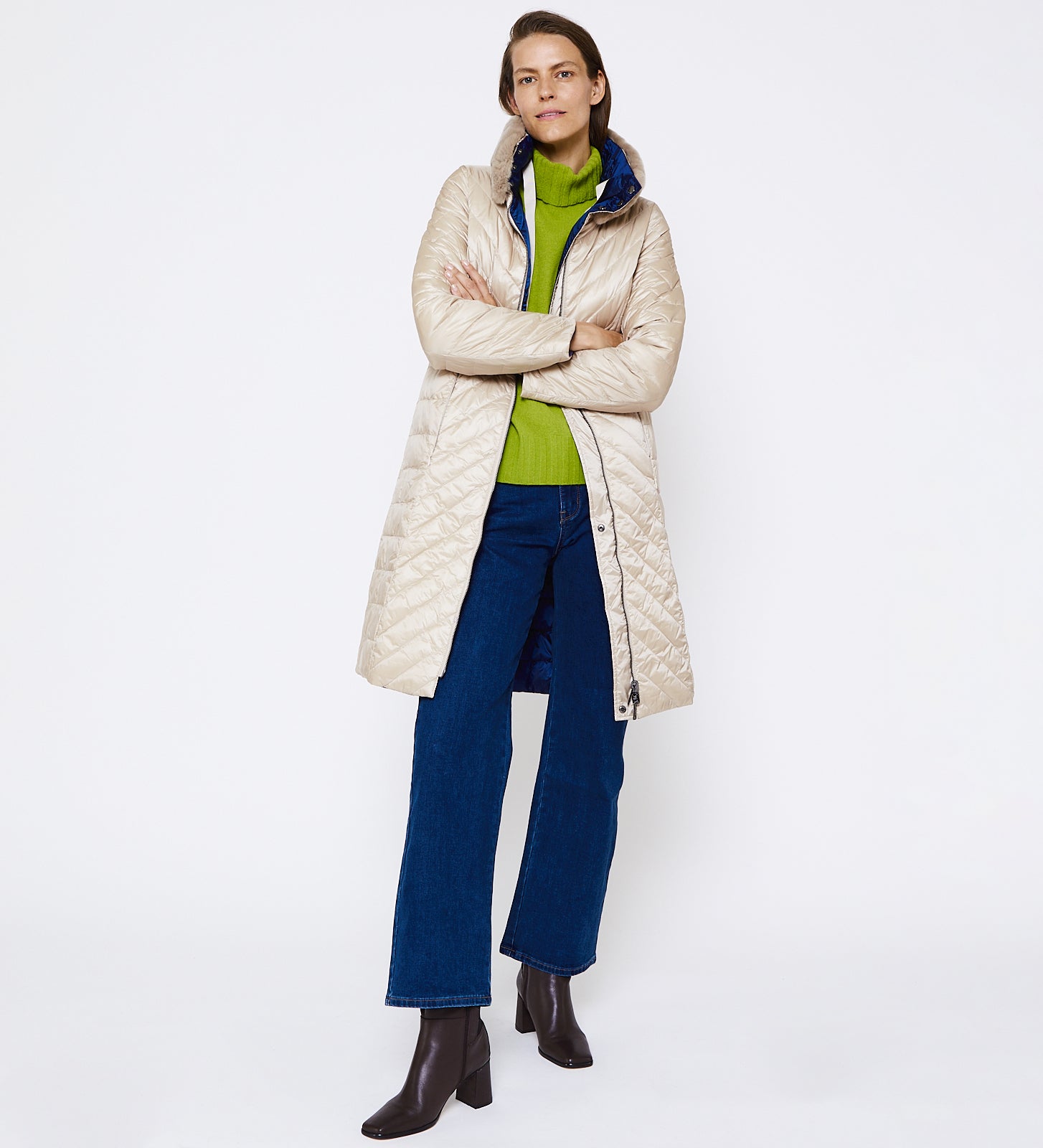 Parka larga reversible