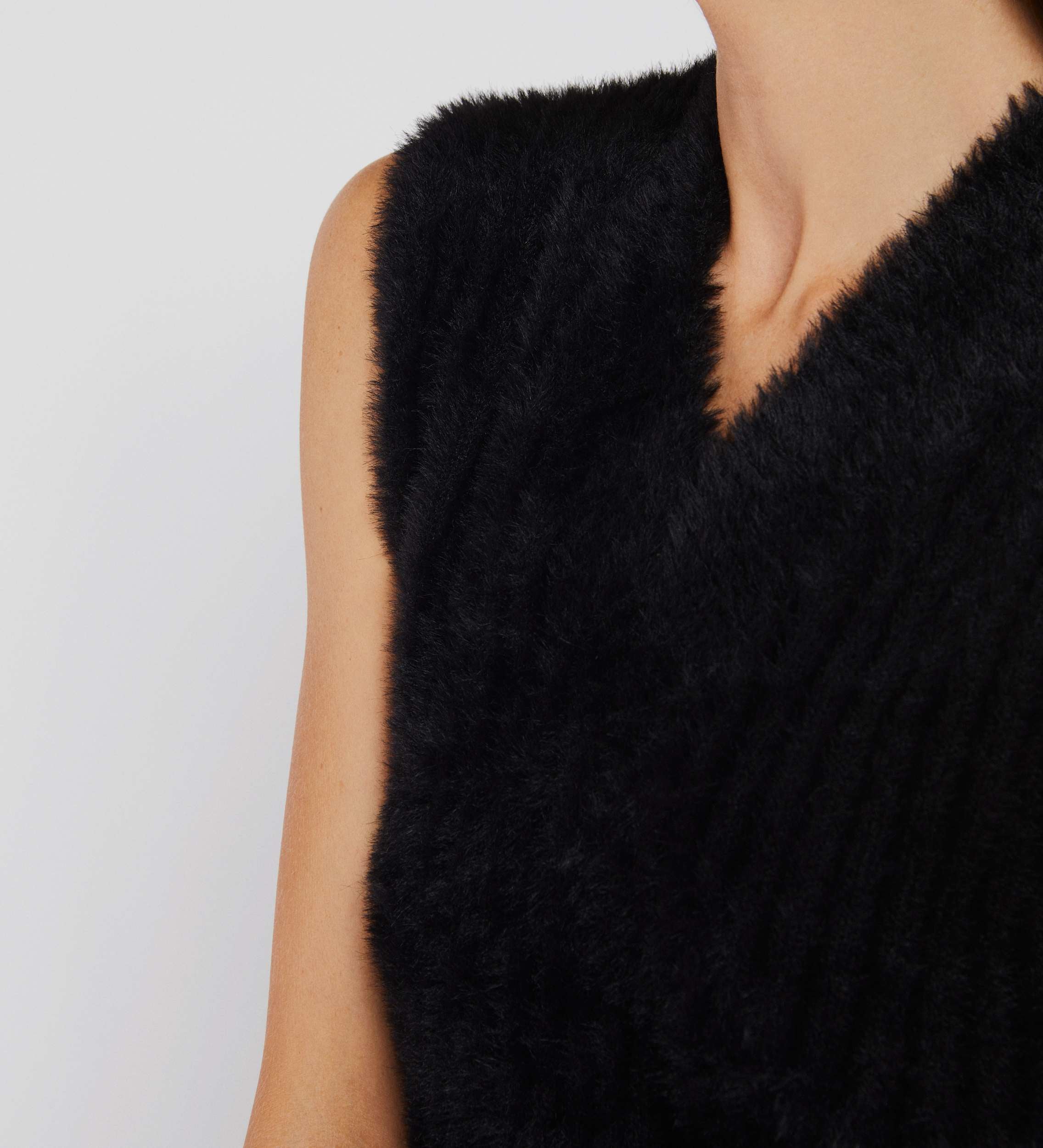 Furry knit vest