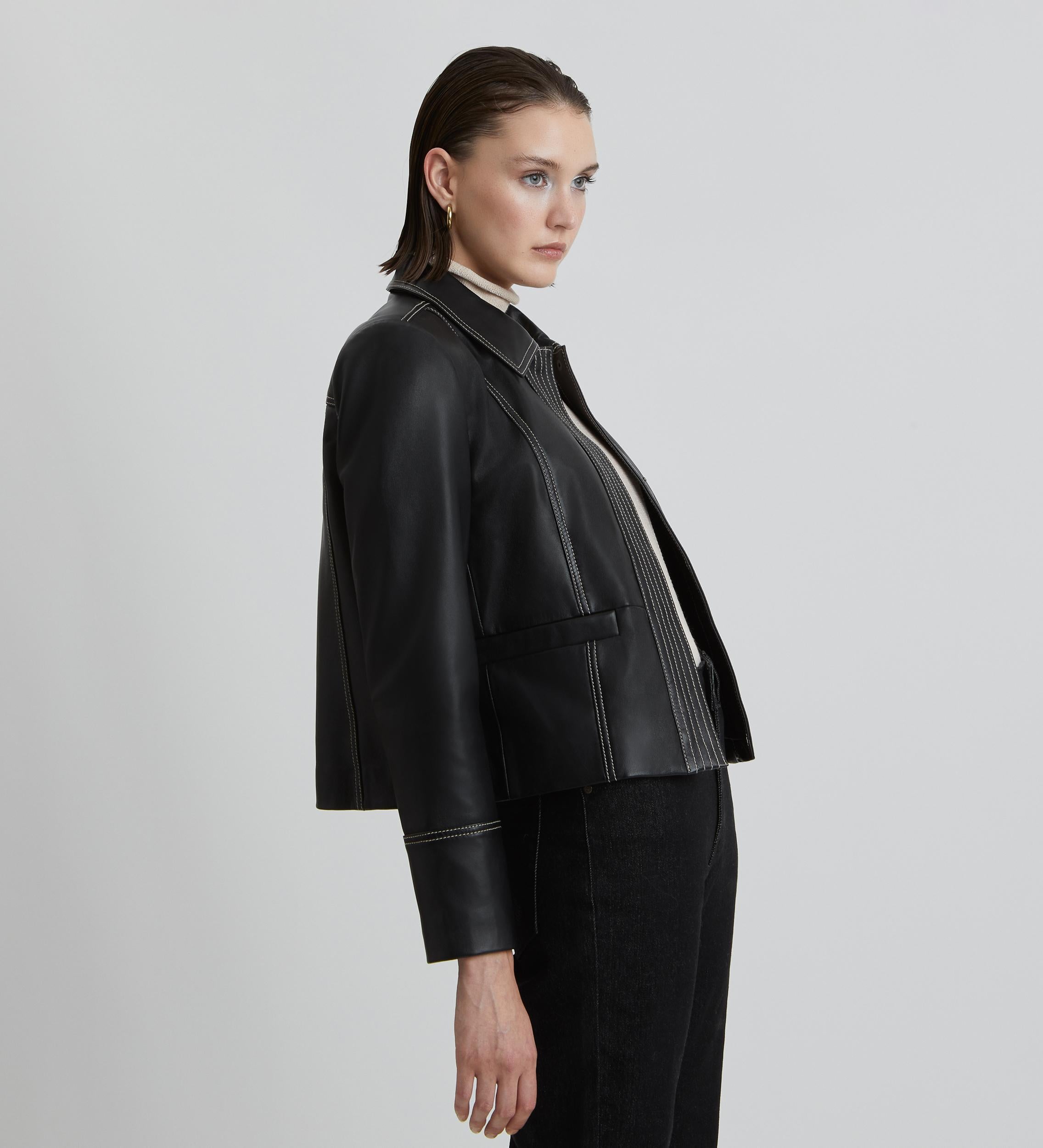 Stitched nappa jacket