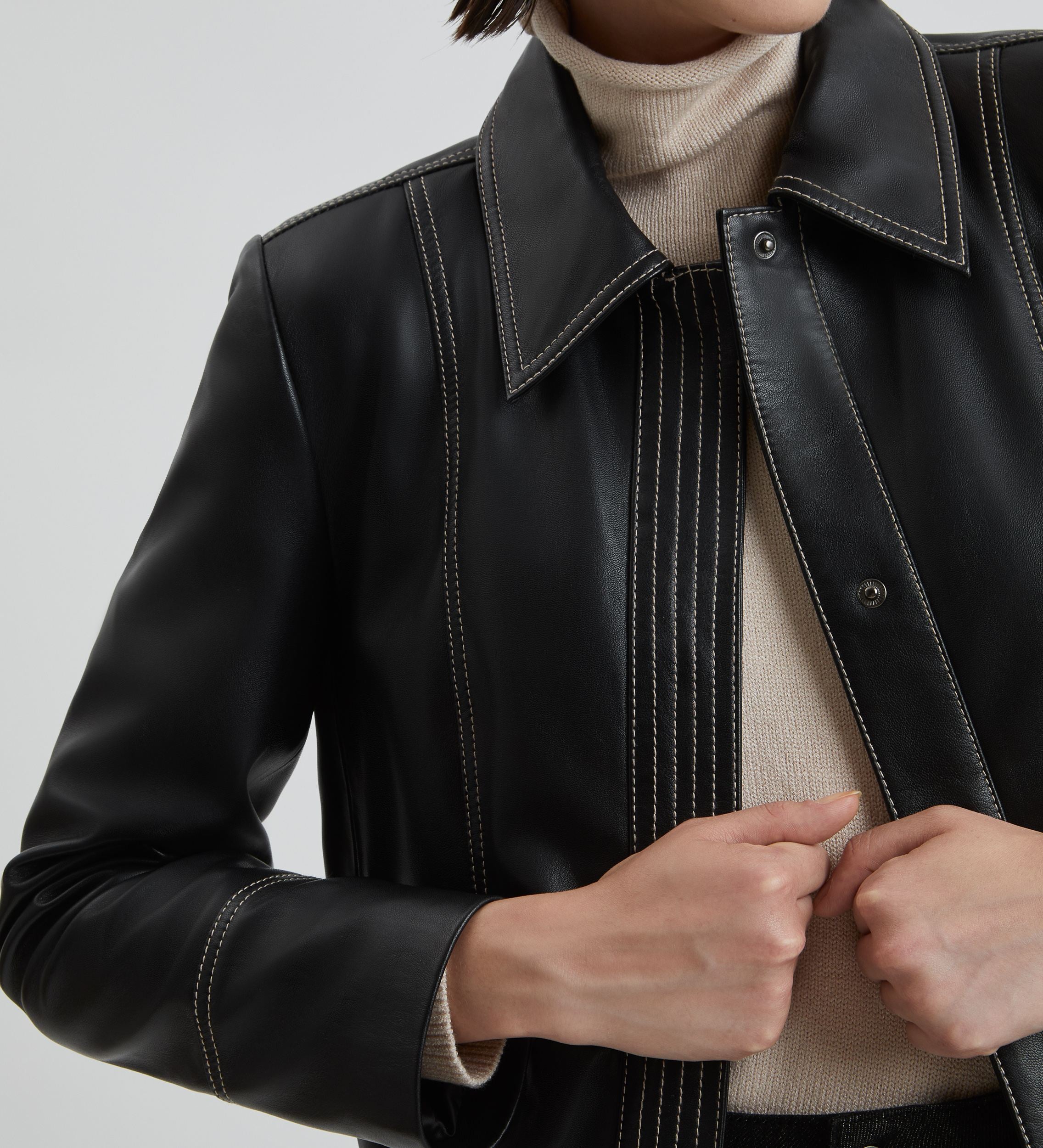 Stitched nappa jacket