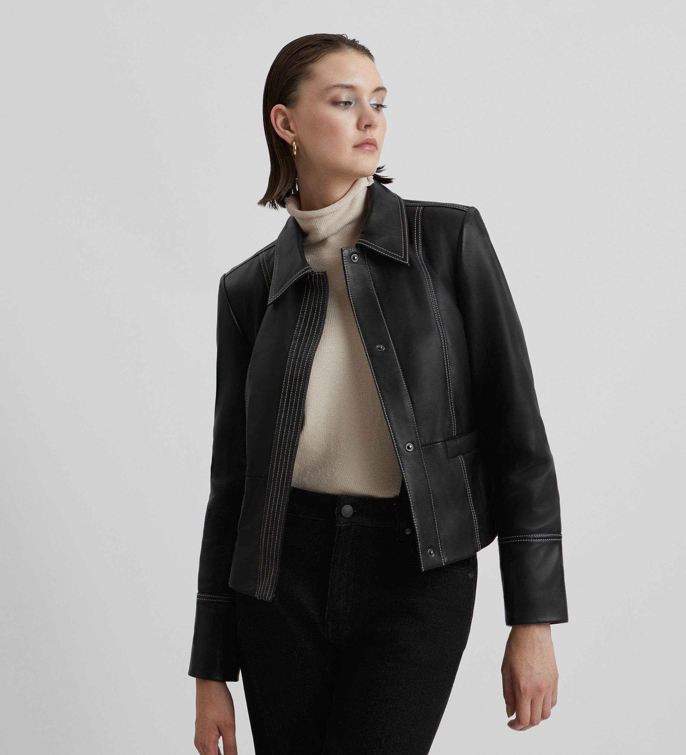 Stitched nappa jacket