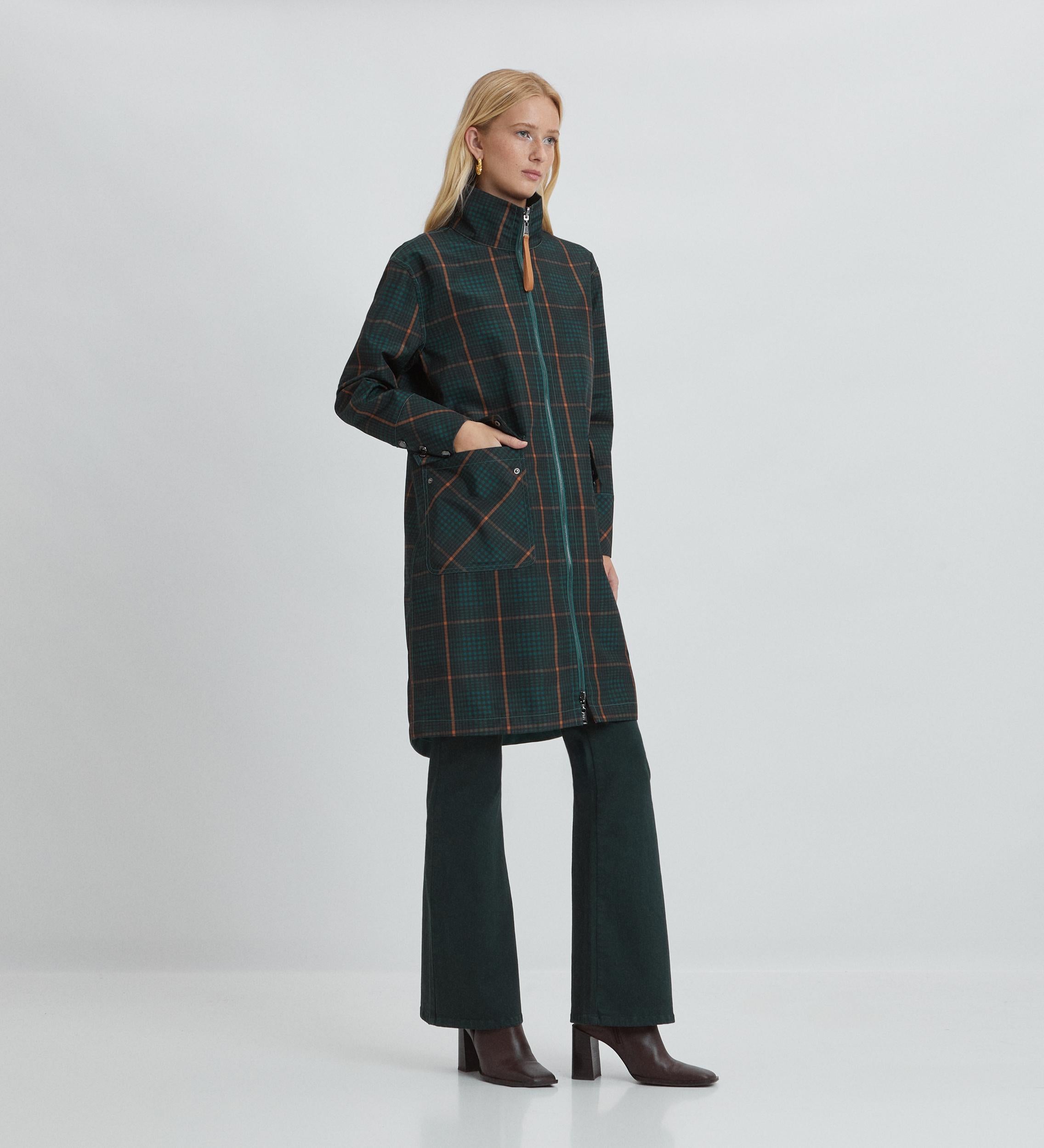 Checkered reversible parka