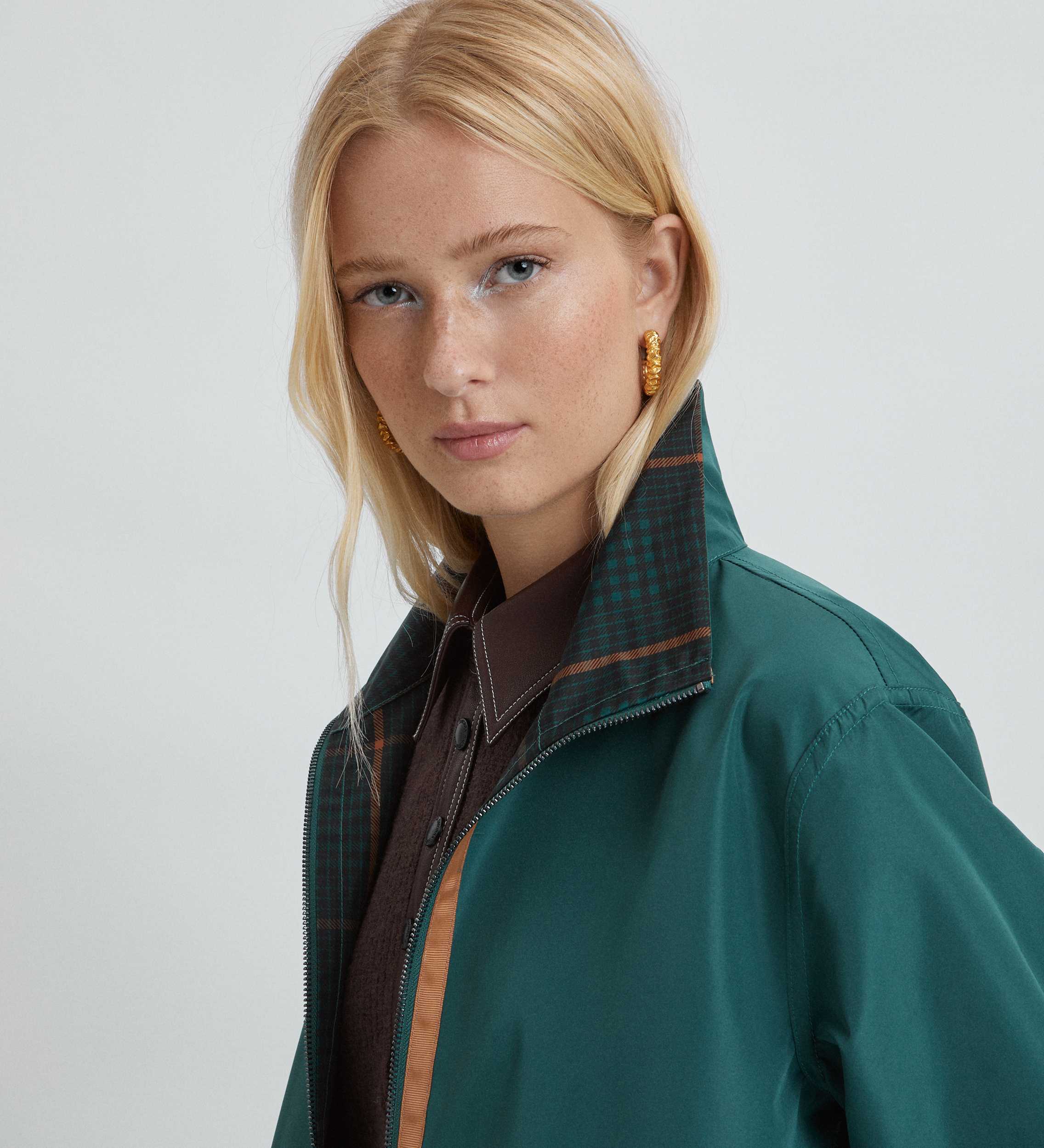 Checkered reversible parka